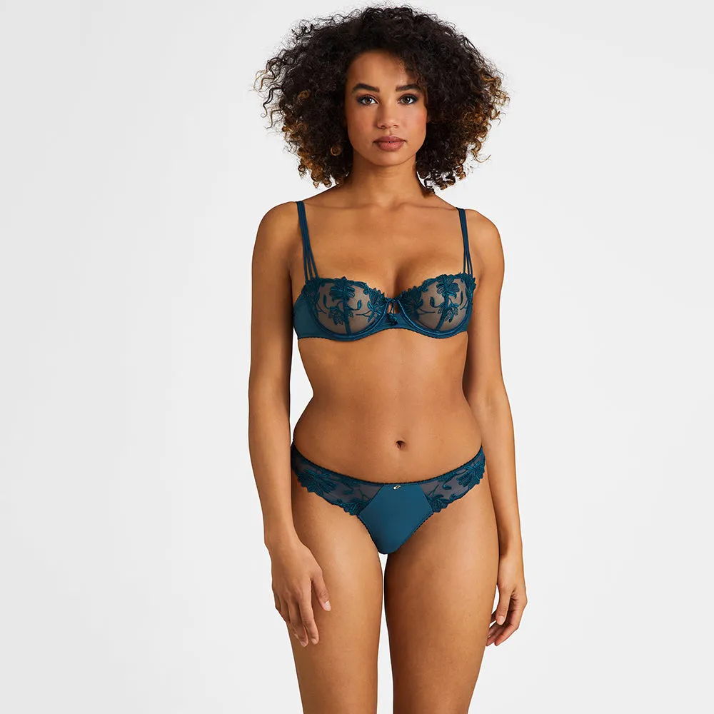 Lovessence Imperial Green Underwired Half Cup Bra