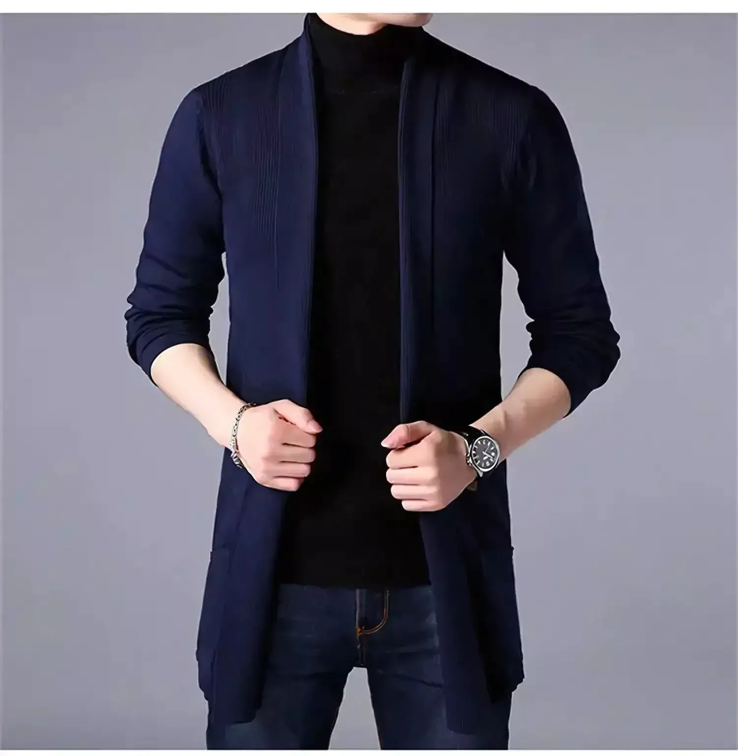 Men's Long Slim-Fit Heritage Cardigan