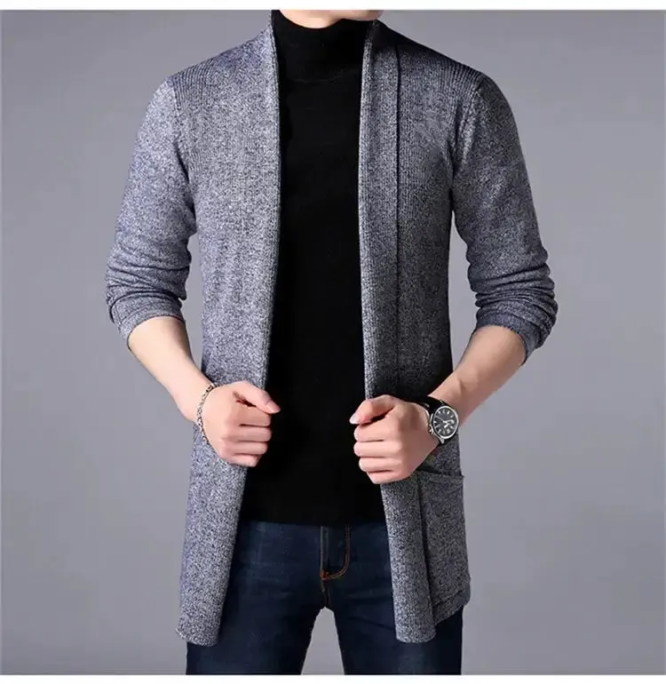 Men's Long Slim-Fit Heritage Cardigan