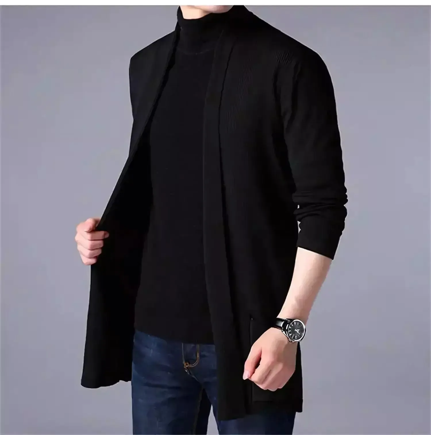 Men's Long Slim-Fit Heritage Cardigan