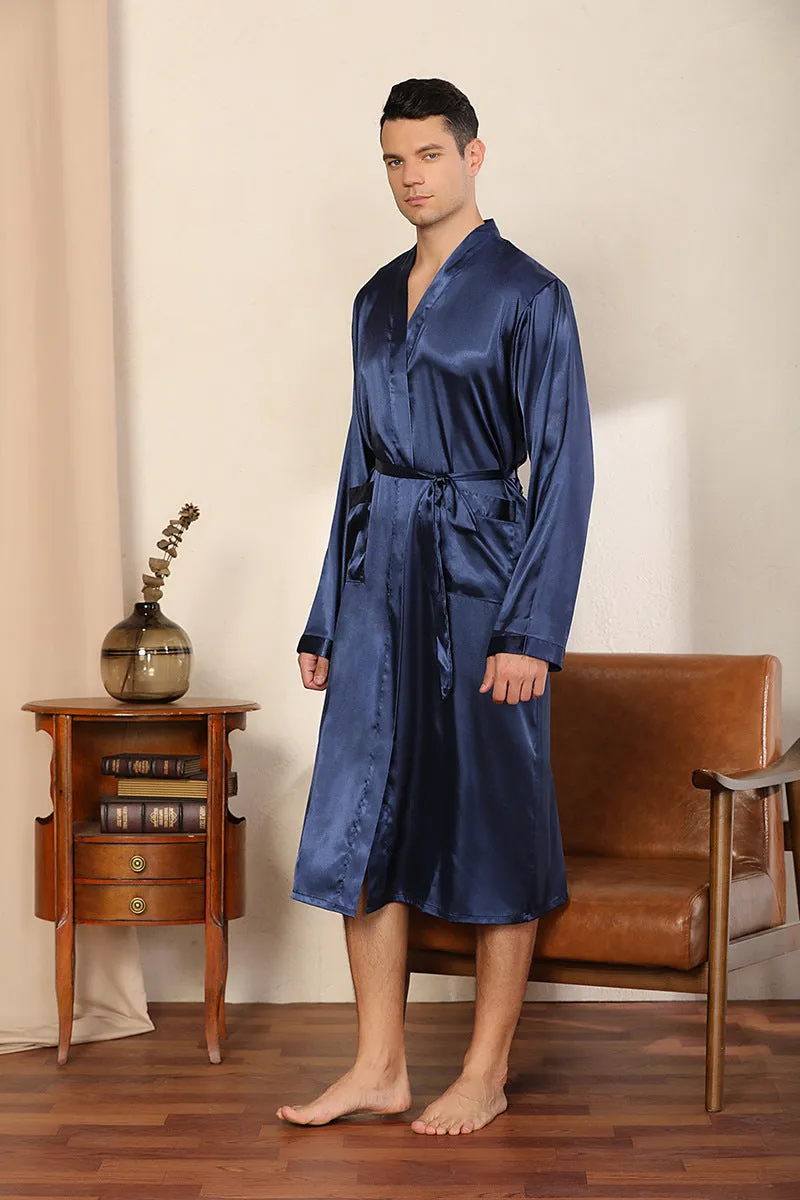 Men's Robe Ultra-thin Cardigan Nightgown Loose Plus Size