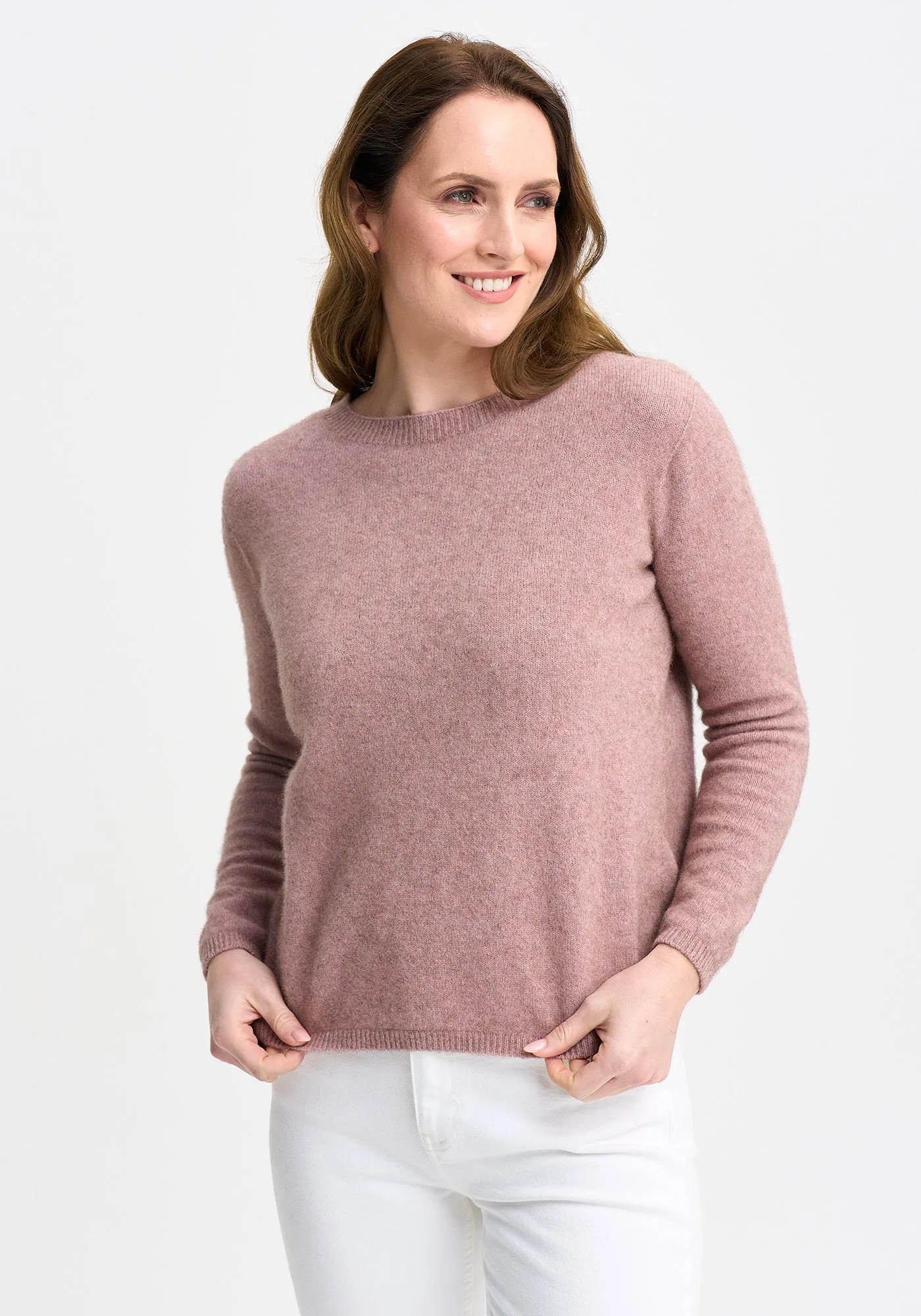 Merinomink Mia Crew Sweater in Merino Wool and Possum Fur