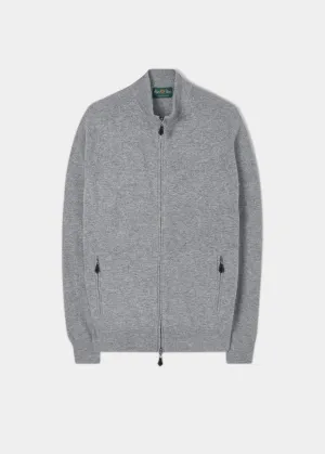 Midhurst Full Zip Jumper In Silver - Regular Fit