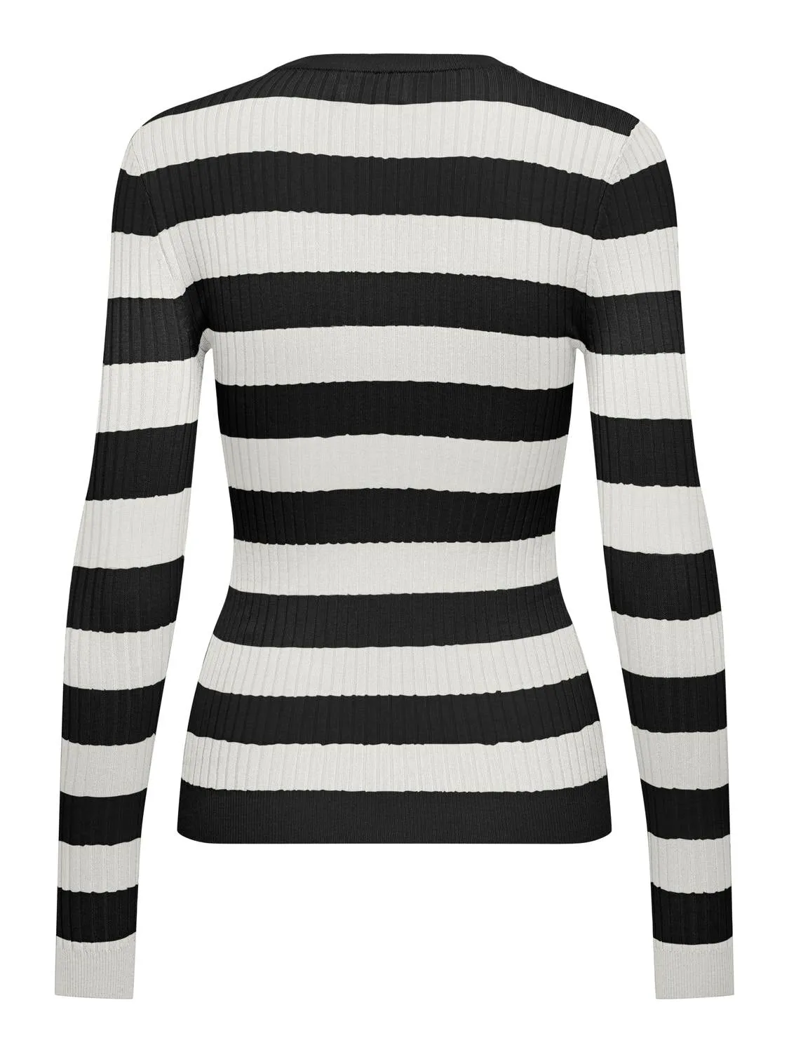 Only - Black and White Stripe Knit Top