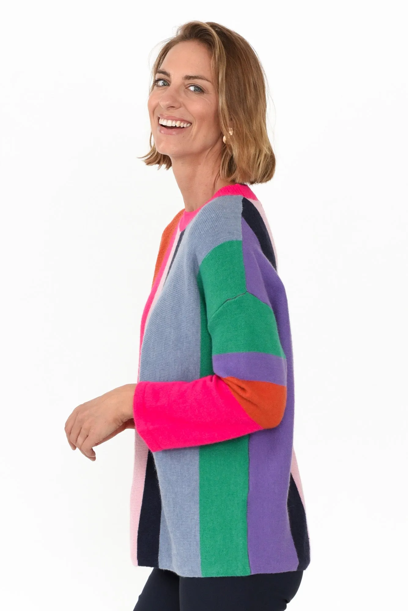 Orilyn Rainbow Stripe Knit Jumper