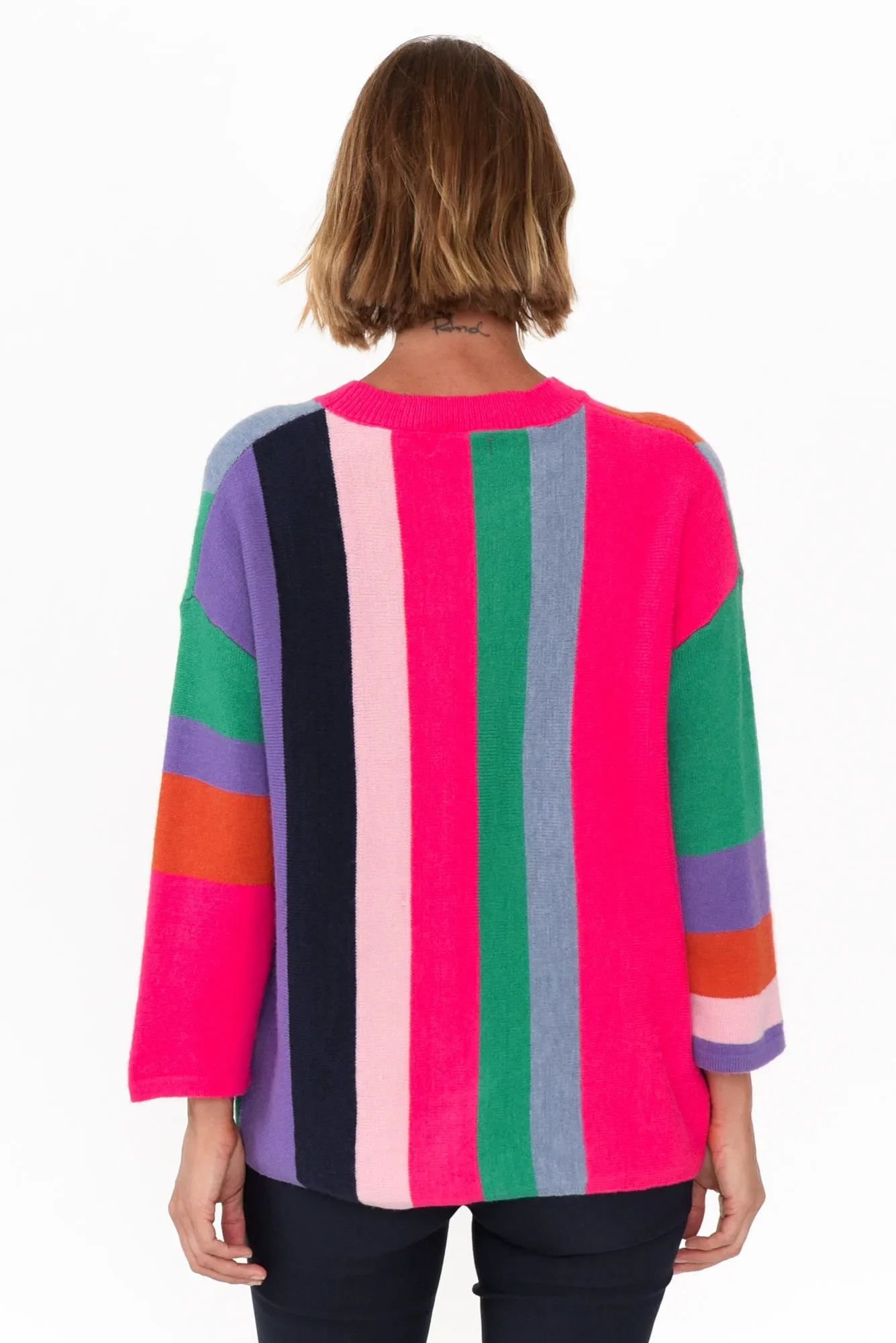 Orilyn Rainbow Stripe Knit Jumper