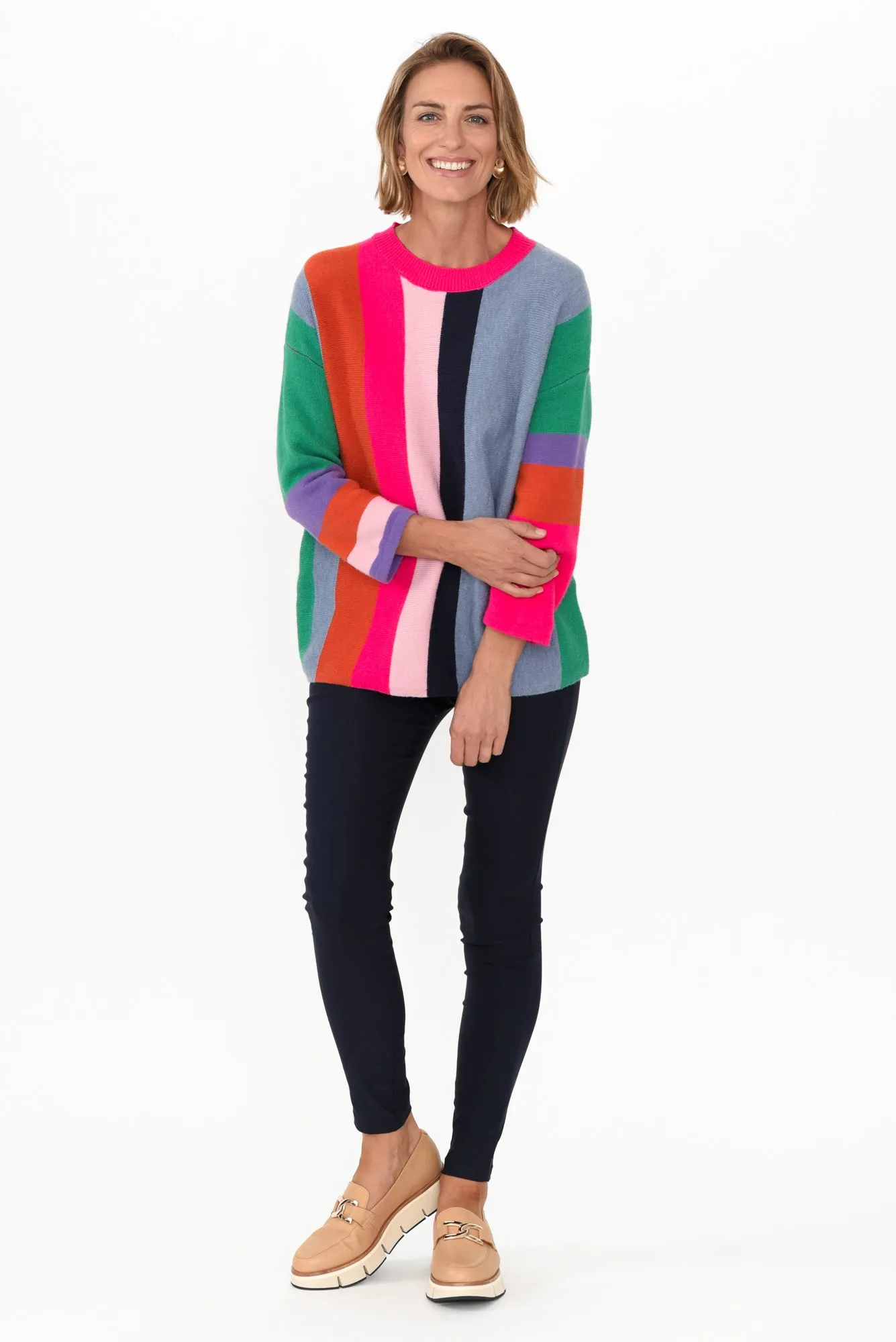 Orilyn Rainbow Stripe Knit Jumper