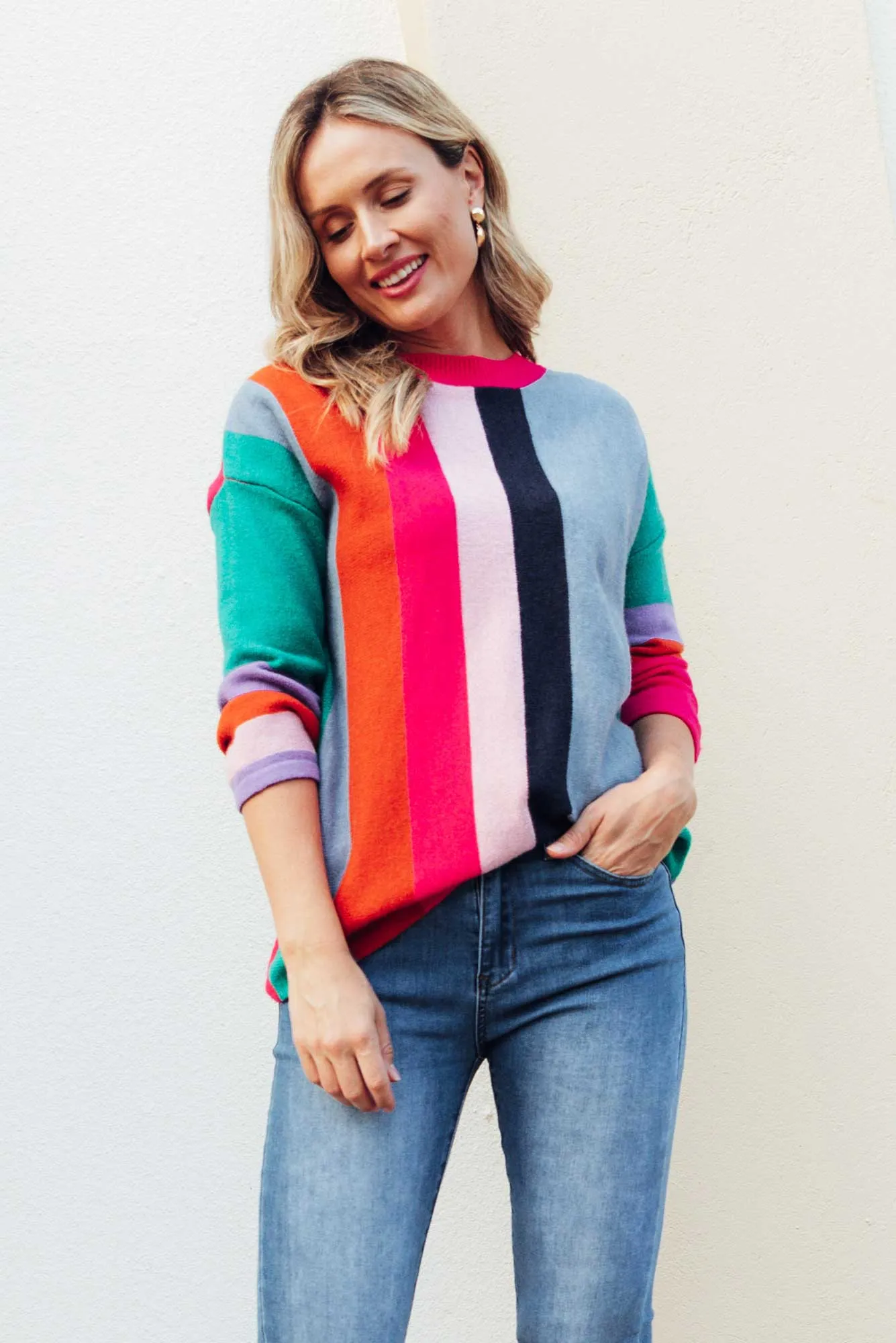 Orilyn Rainbow Stripe Knit Jumper