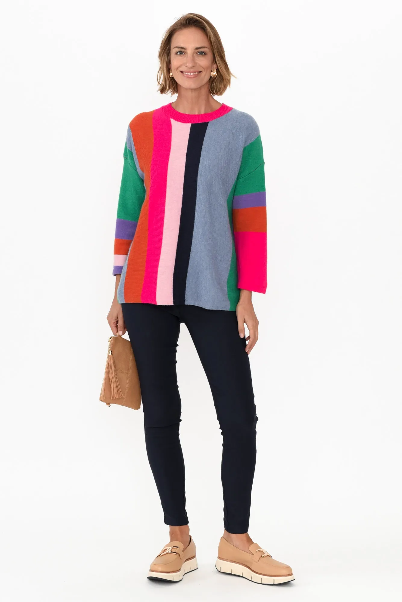 Orilyn Rainbow Stripe Knit Jumper