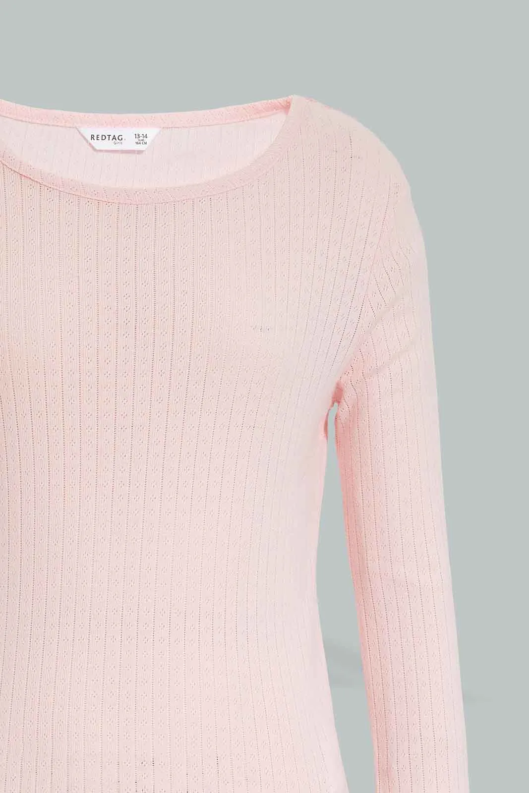 Pink Ribbed Thermal Top