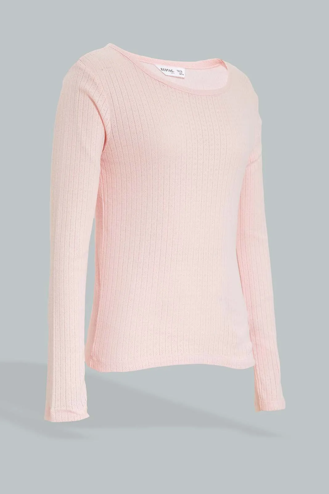 Pink Ribbed Thermal Top