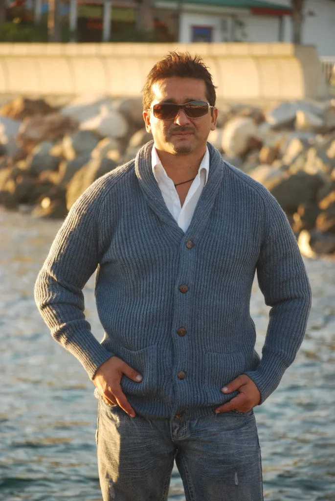 "Diego" Buttoned Alpaca Men Sweater