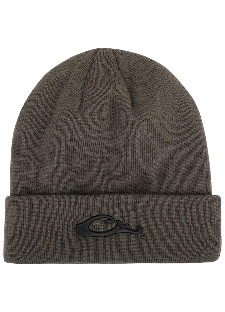 Rib Knit Stocking Cap in Gray by Drake