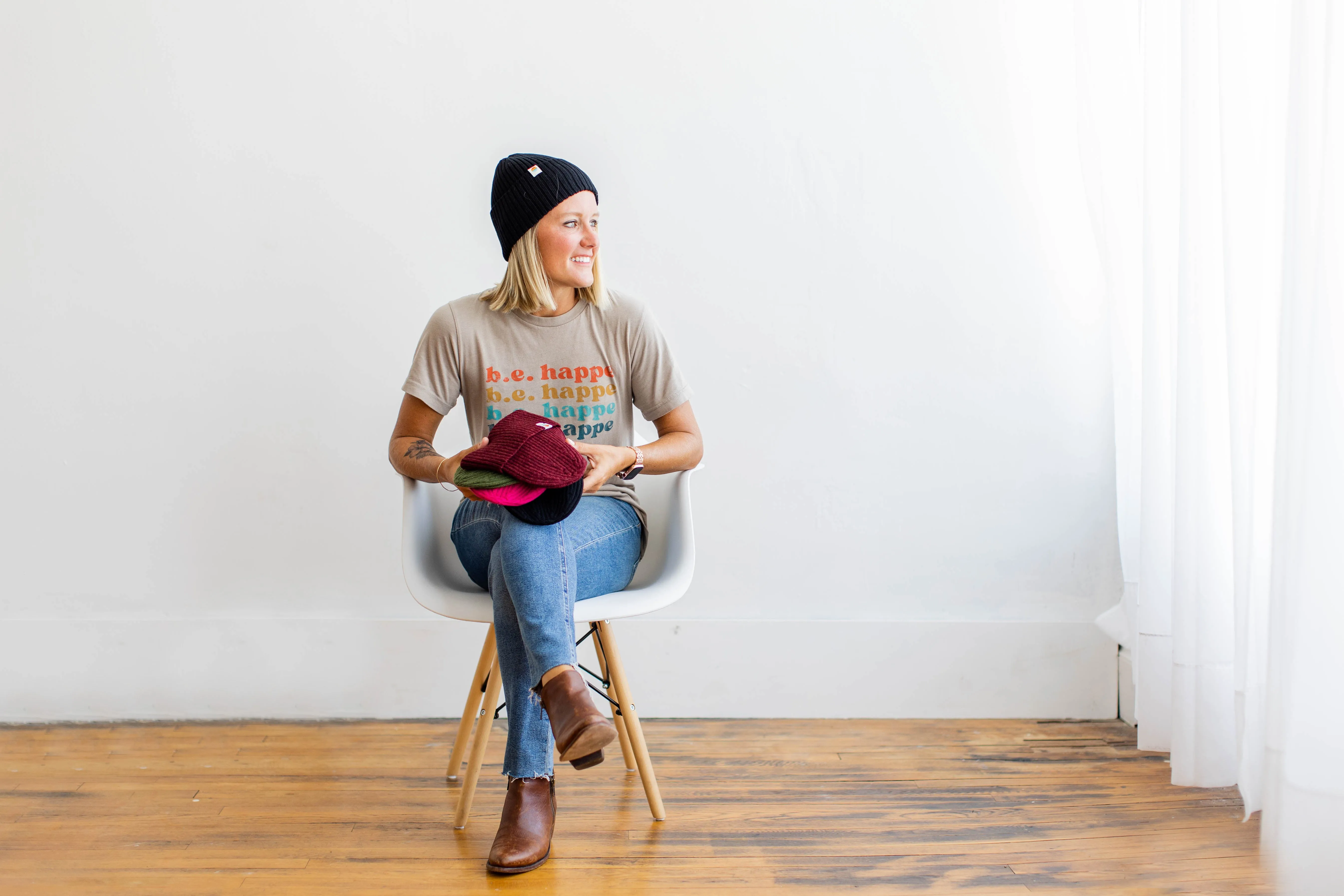 Ribbed Knit Beanie | Black