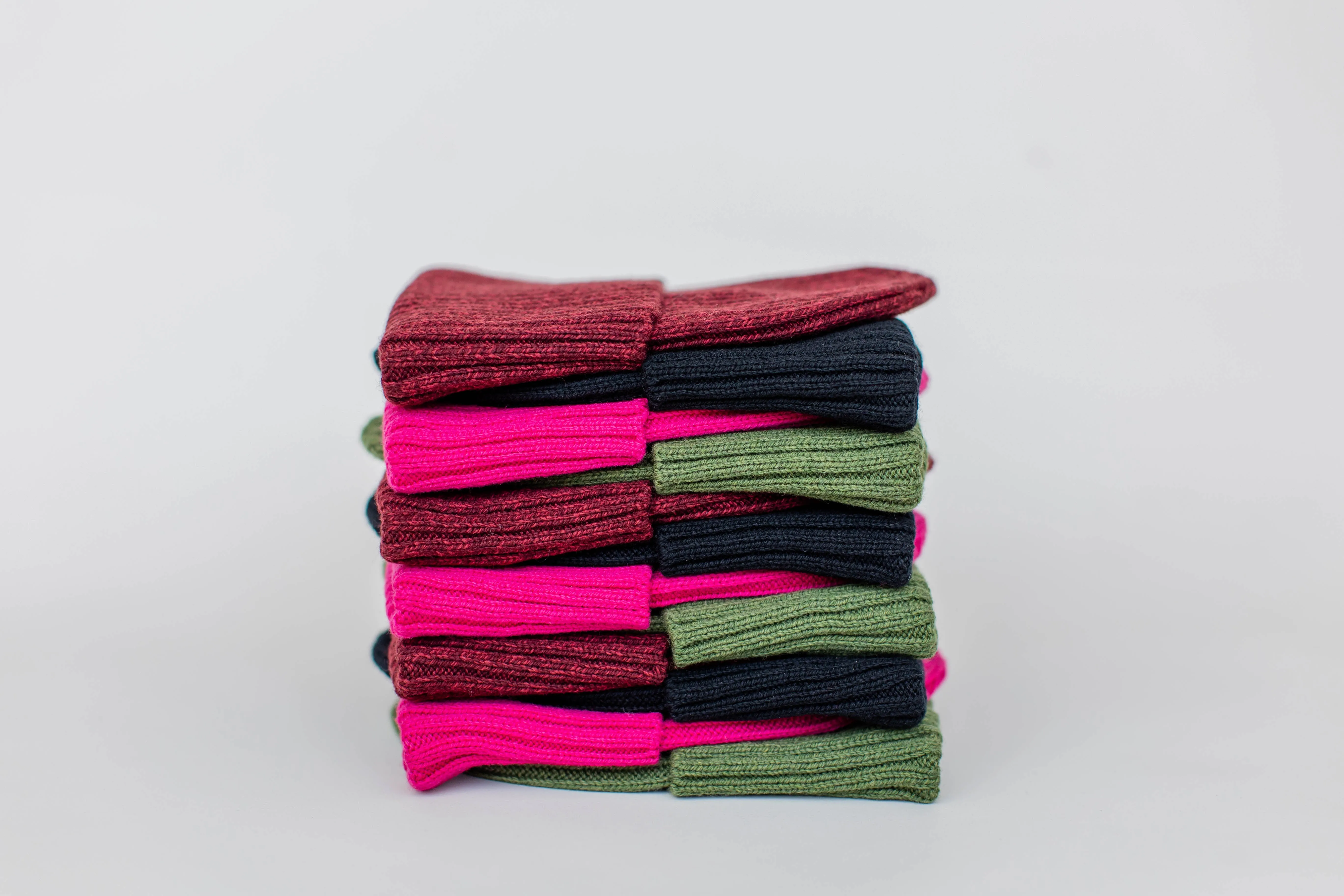 Ribbed Knit Beanie | Bright Pink