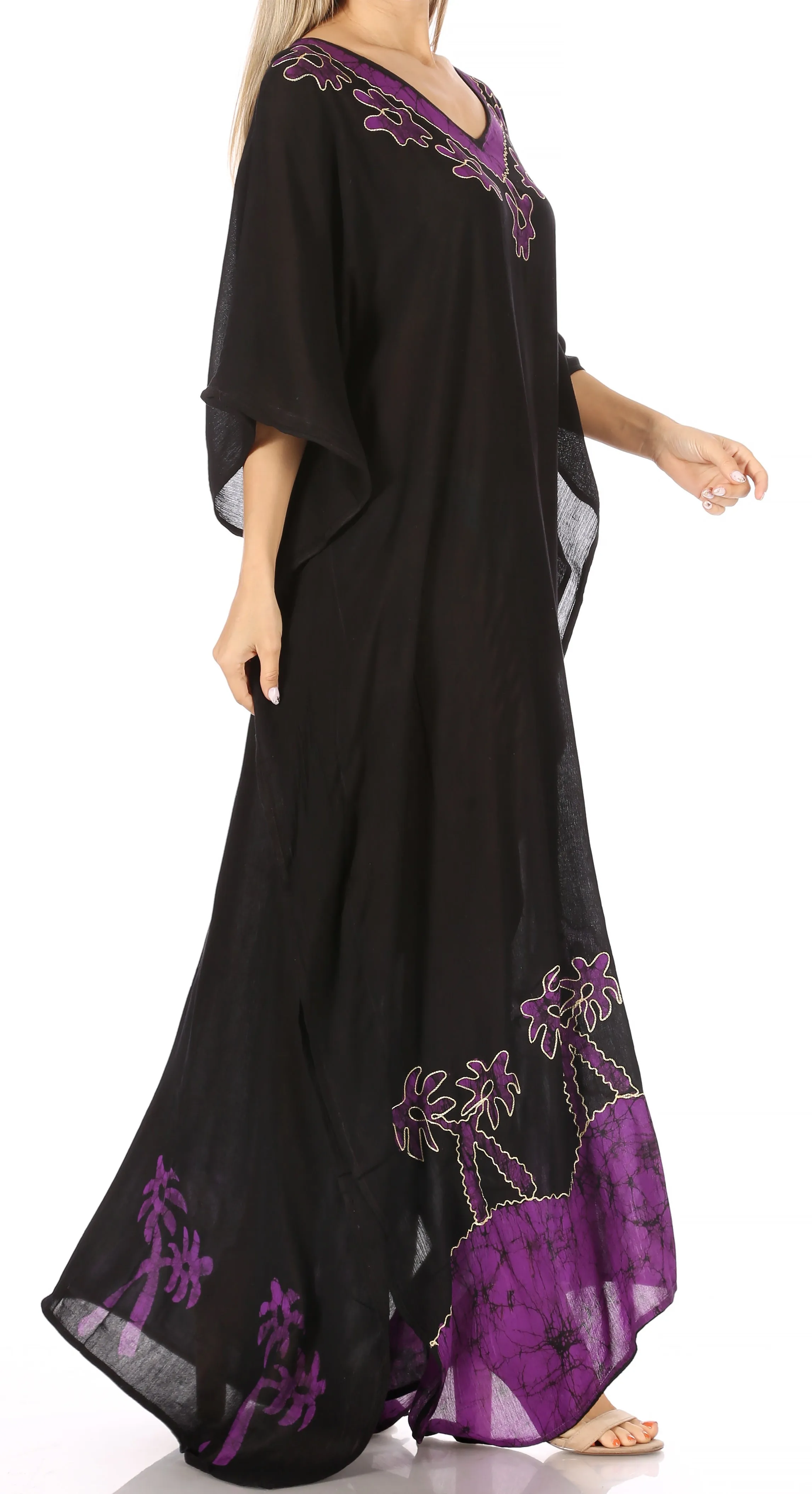 Sakkas Leonor Women's Boho Casual Long Maxi Caftan Dress Kaftan Cover-up LougeWear