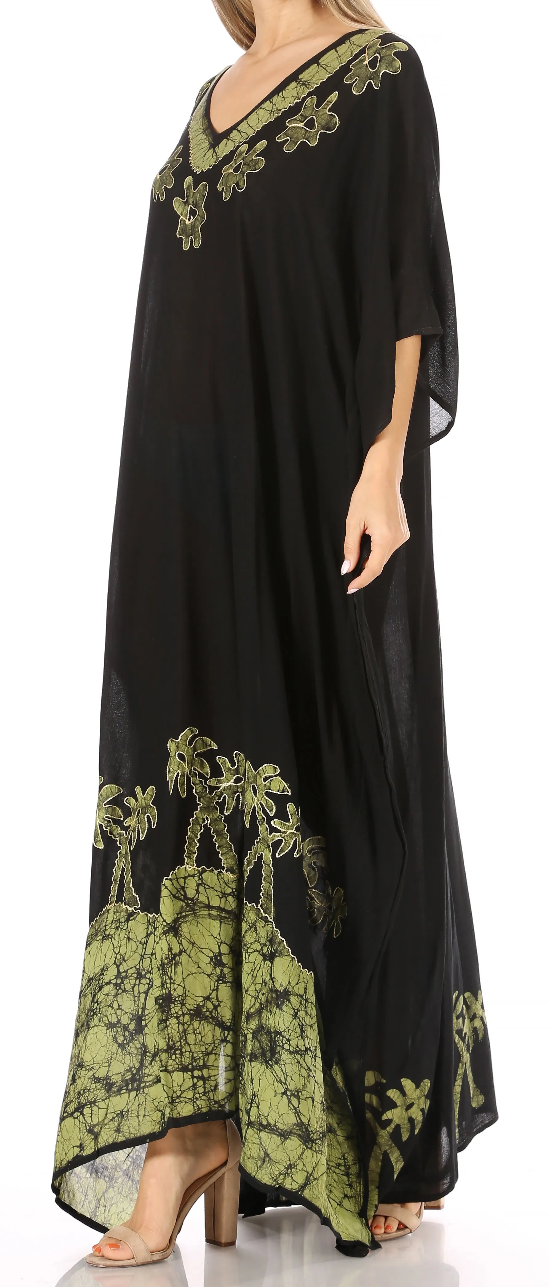 Sakkas Leonor Women's Boho Casual Long Maxi Caftan Dress Kaftan Cover-up LougeWear