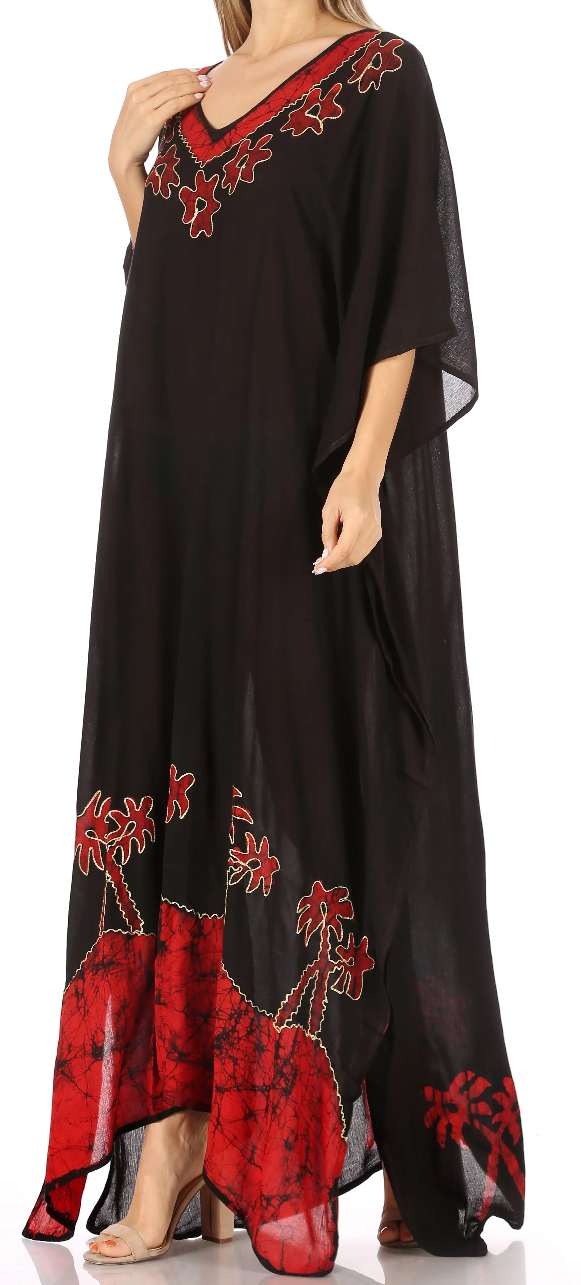 Sakkas Leonor Women's Boho Casual Long Maxi Caftan Dress Kaftan Cover-up LougeWear