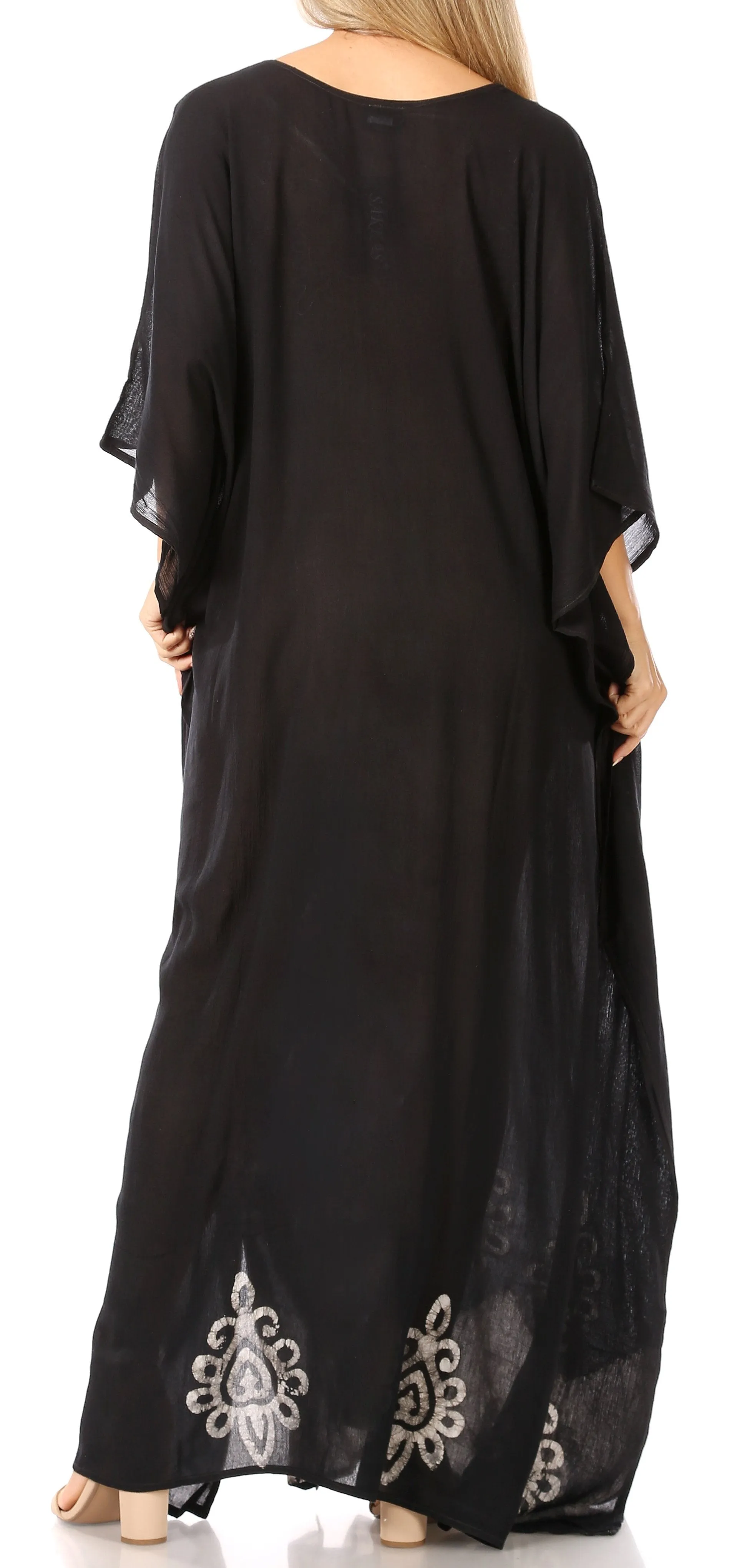 Sakkas Leonor Women's Boho Casual Long Maxi Caftan Dress Kaftan Cover-up LougeWear