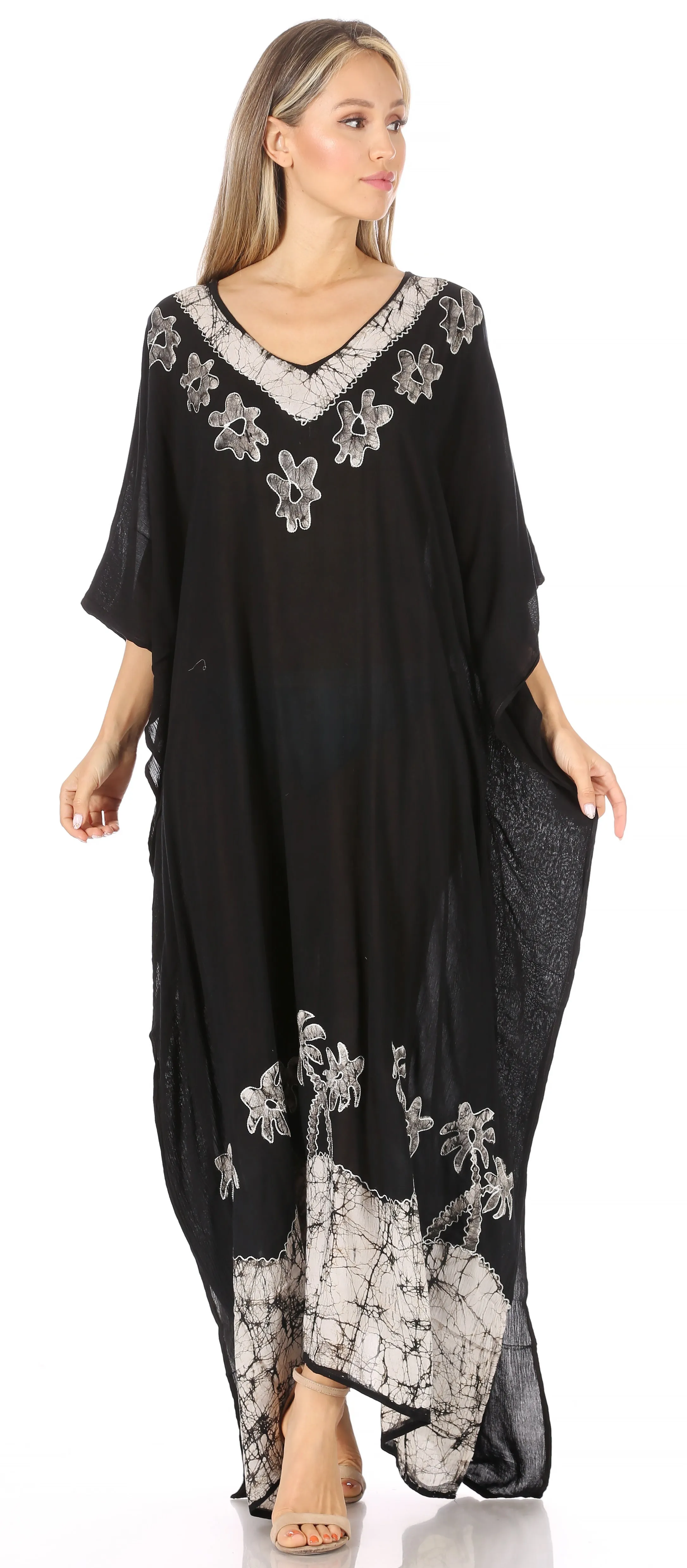 Sakkas Leonor Women's Boho Casual Long Maxi Caftan Dress Kaftan Cover-up LougeWear