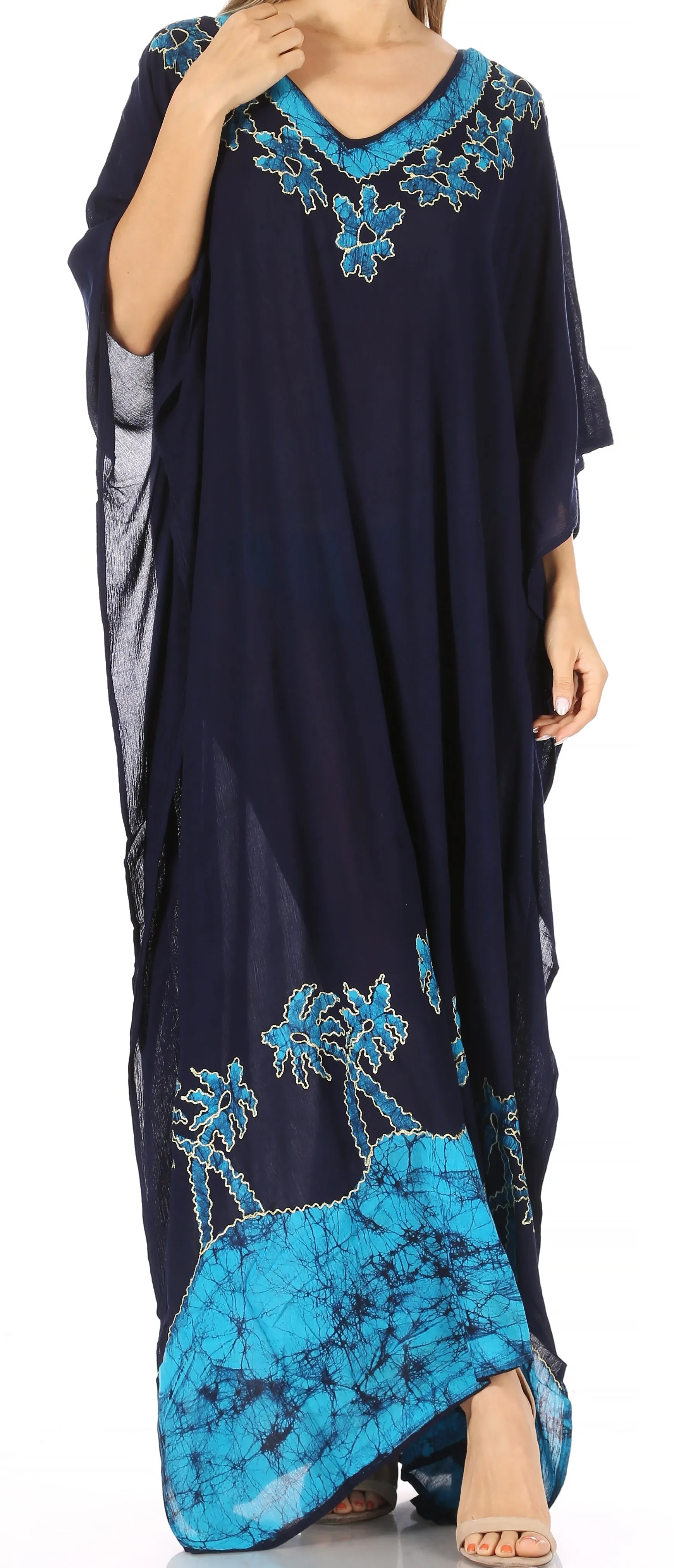 Sakkas Leonor Women's Boho Casual Long Maxi Caftan Dress Kaftan Cover-up LougeWear