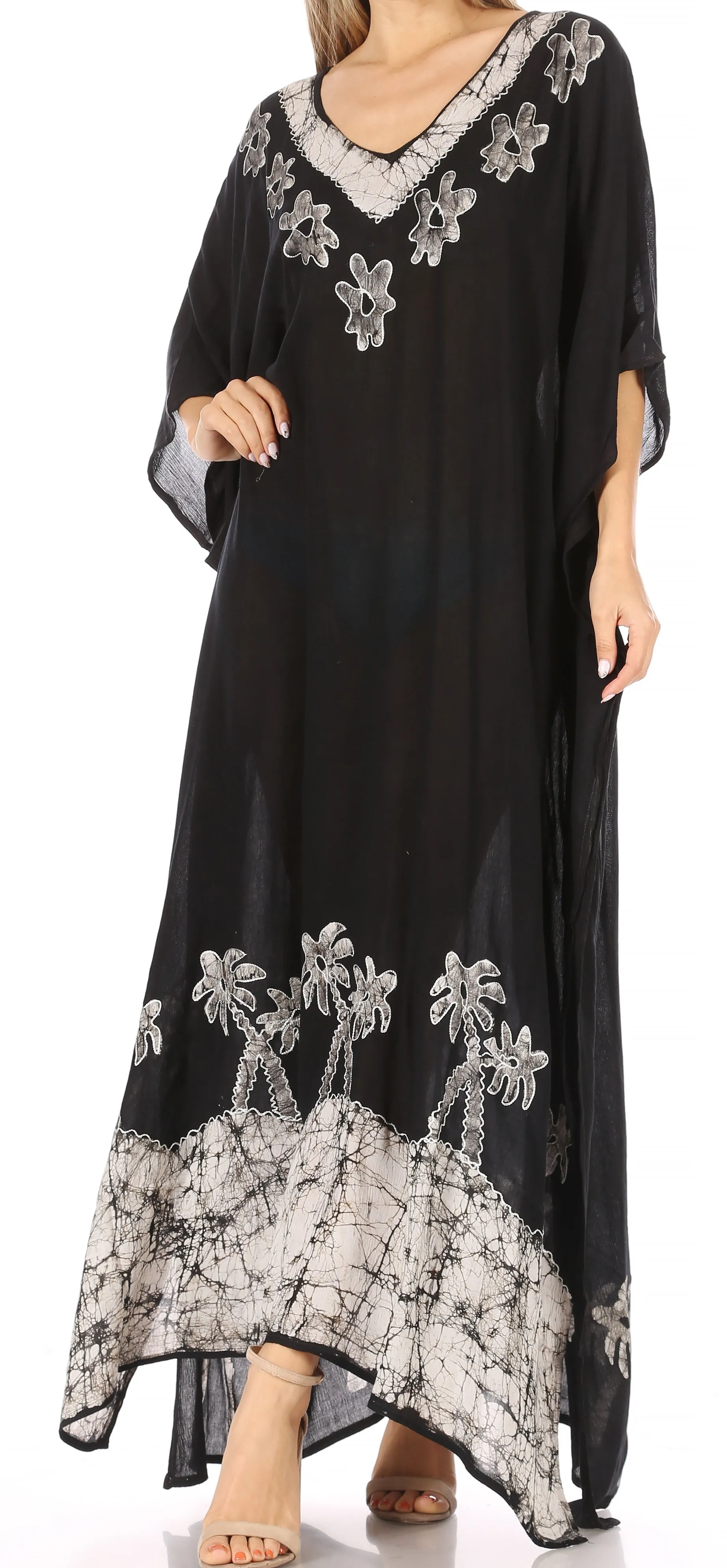 Sakkas Leonor Women's Boho Casual Long Maxi Caftan Dress Kaftan Cover-up LougeWear