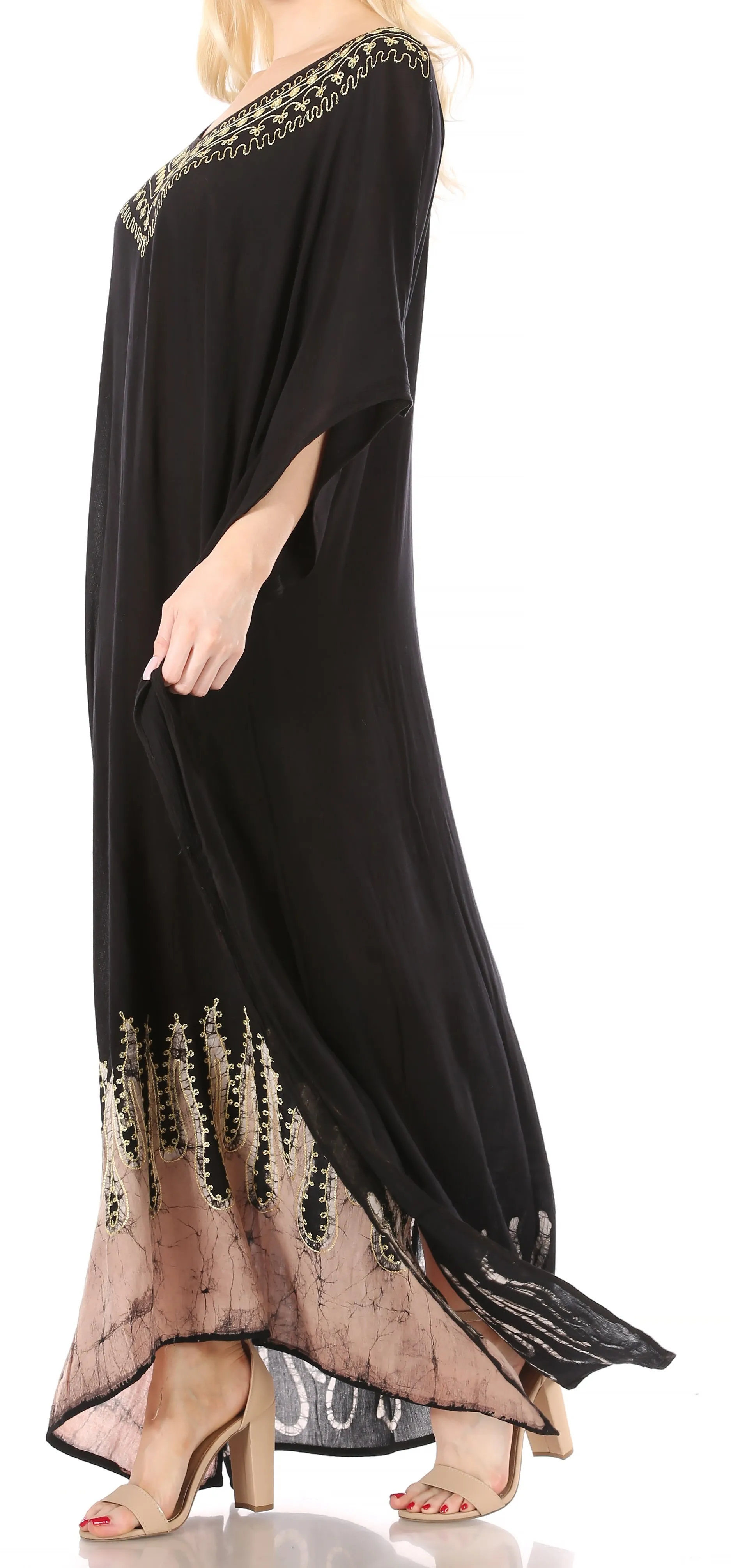 Sakkas Leonor Women's Boho Casual Long Maxi Caftan Dress Kaftan Cover-up LougeWear