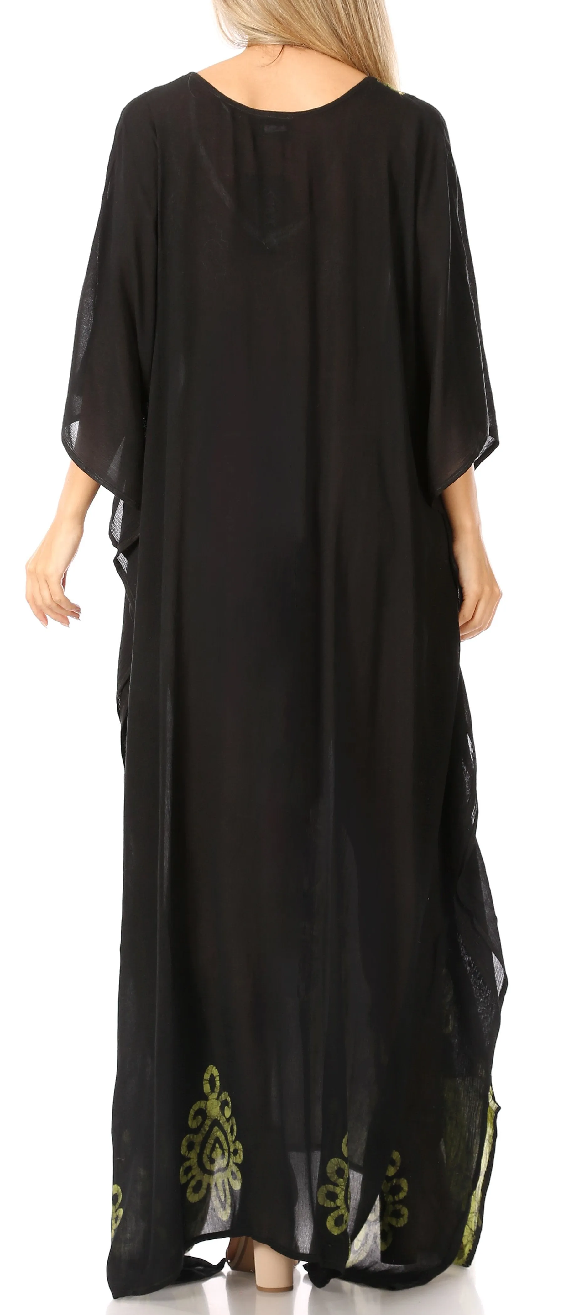 Sakkas Leonor Women's Boho Casual Long Maxi Caftan Dress Kaftan Cover-up LougeWear