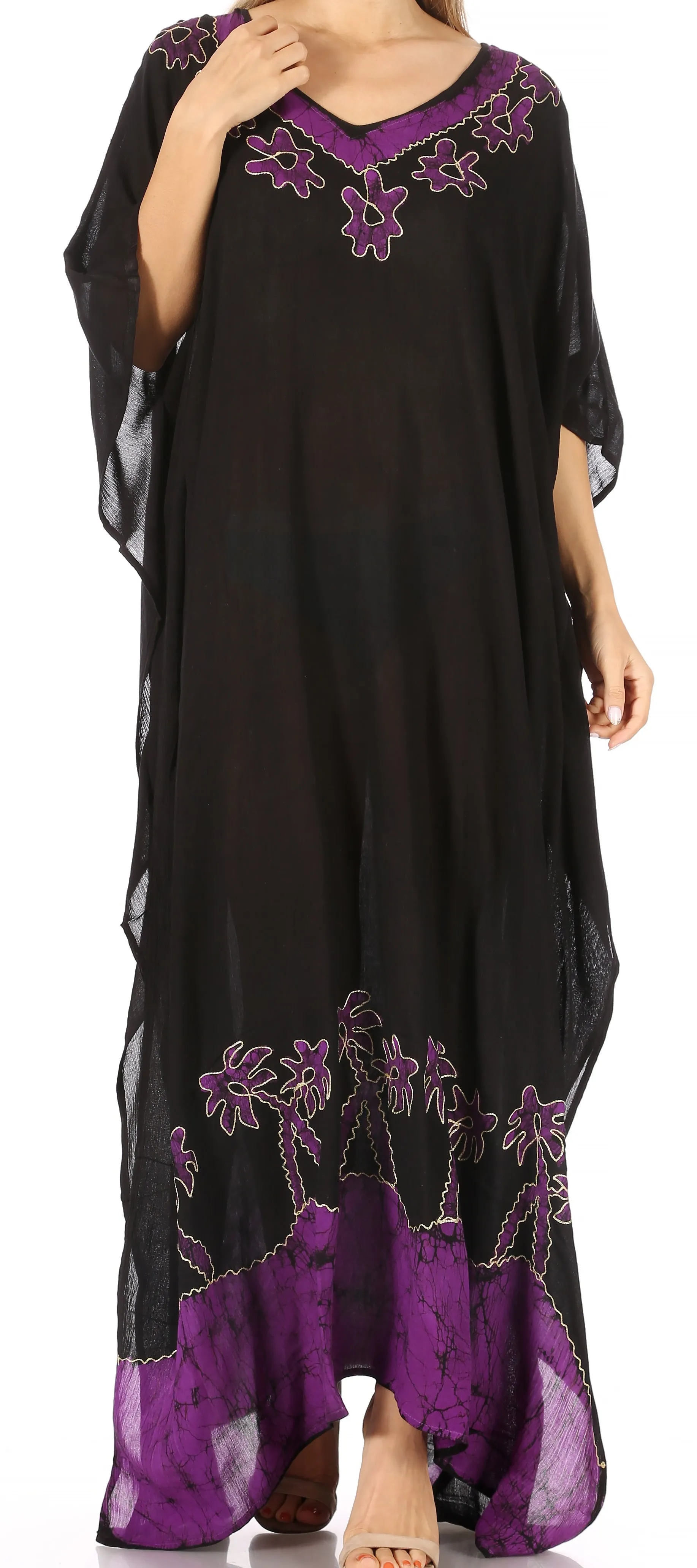 Sakkas Leonor Women's Boho Casual Long Maxi Caftan Dress Kaftan Cover-up LougeWear