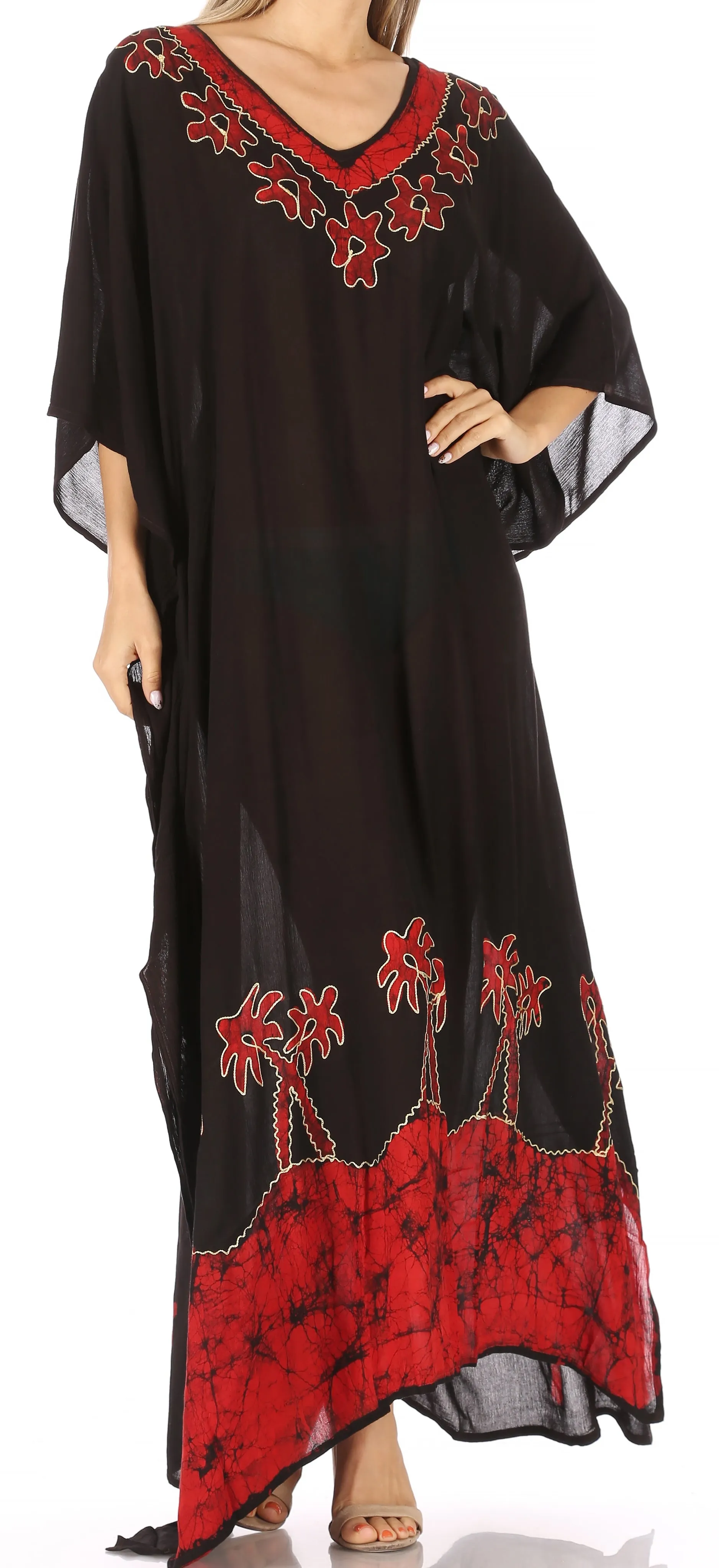 Sakkas Leonor Women's Boho Casual Long Maxi Caftan Dress Kaftan Cover-up LougeWear