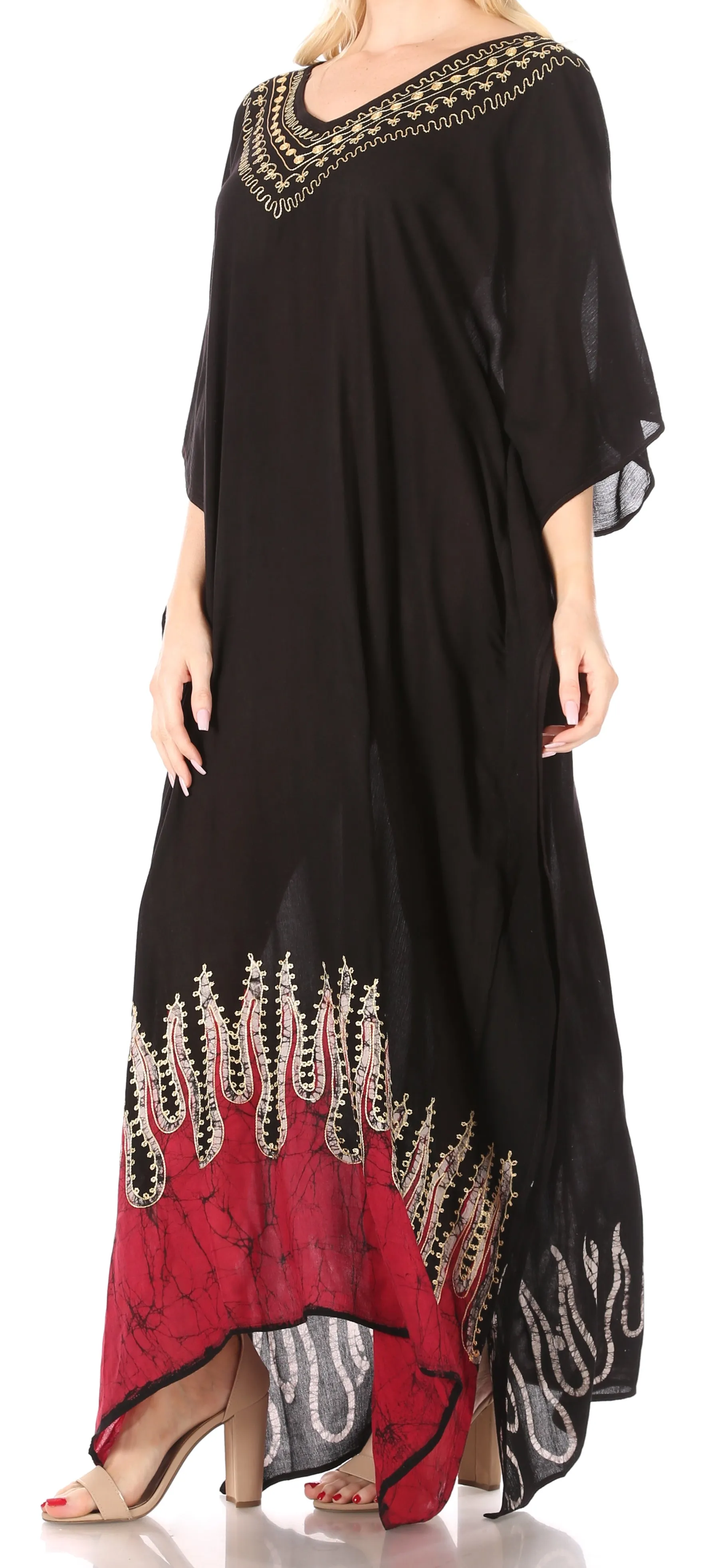 Sakkas Leonor Women's Boho Casual Long Maxi Caftan Dress Kaftan Cover-up LougeWear