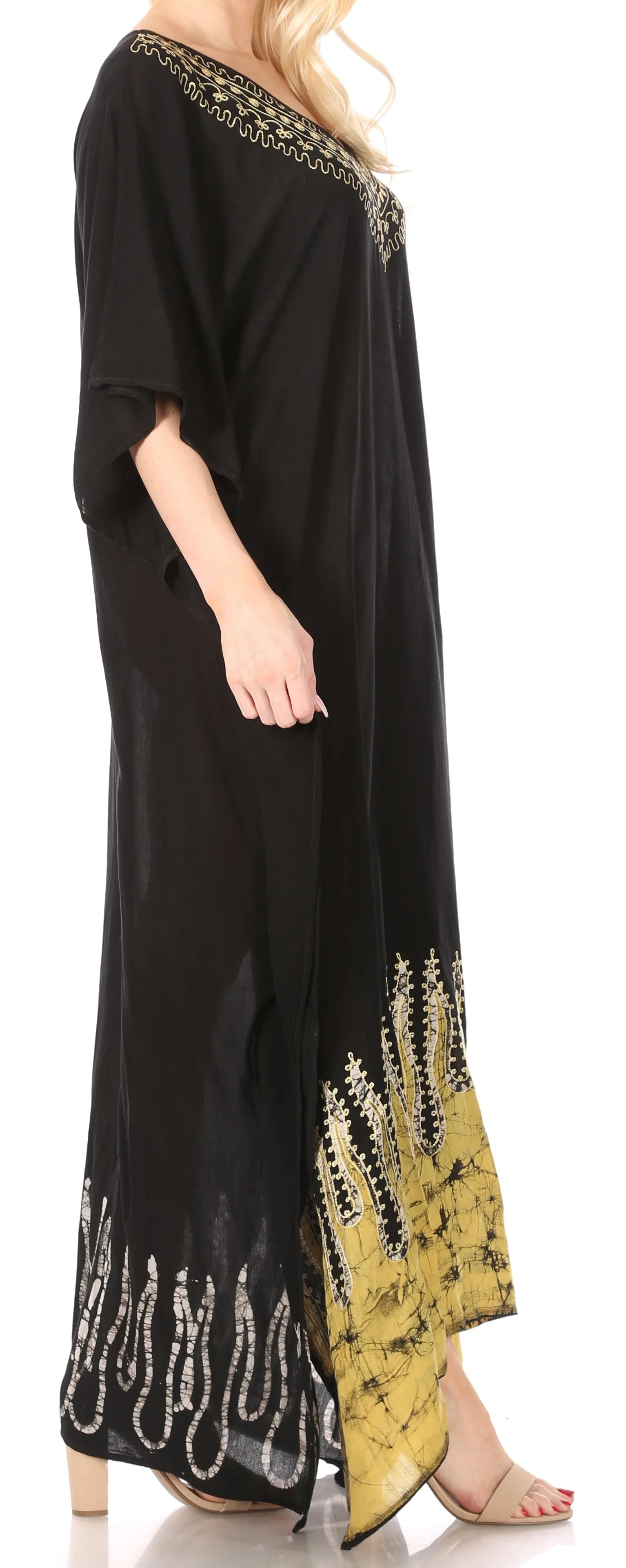 Sakkas Leonor Women's Boho Casual Long Maxi Caftan Dress Kaftan Cover-up LougeWear