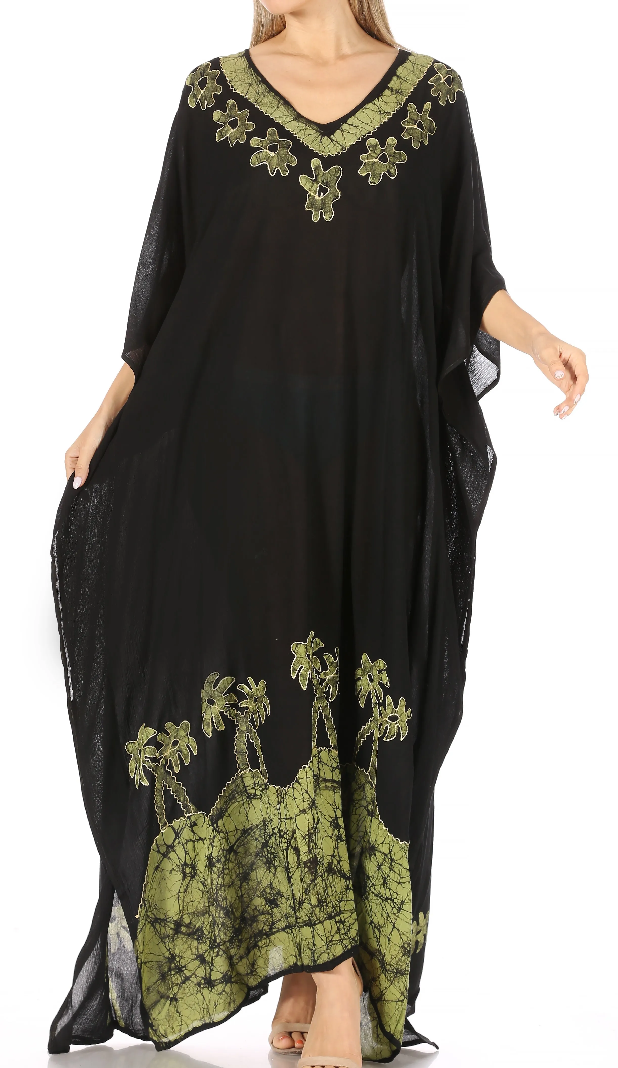 Sakkas Leonor Women's Boho Casual Long Maxi Caftan Dress Kaftan Cover-up LougeWear