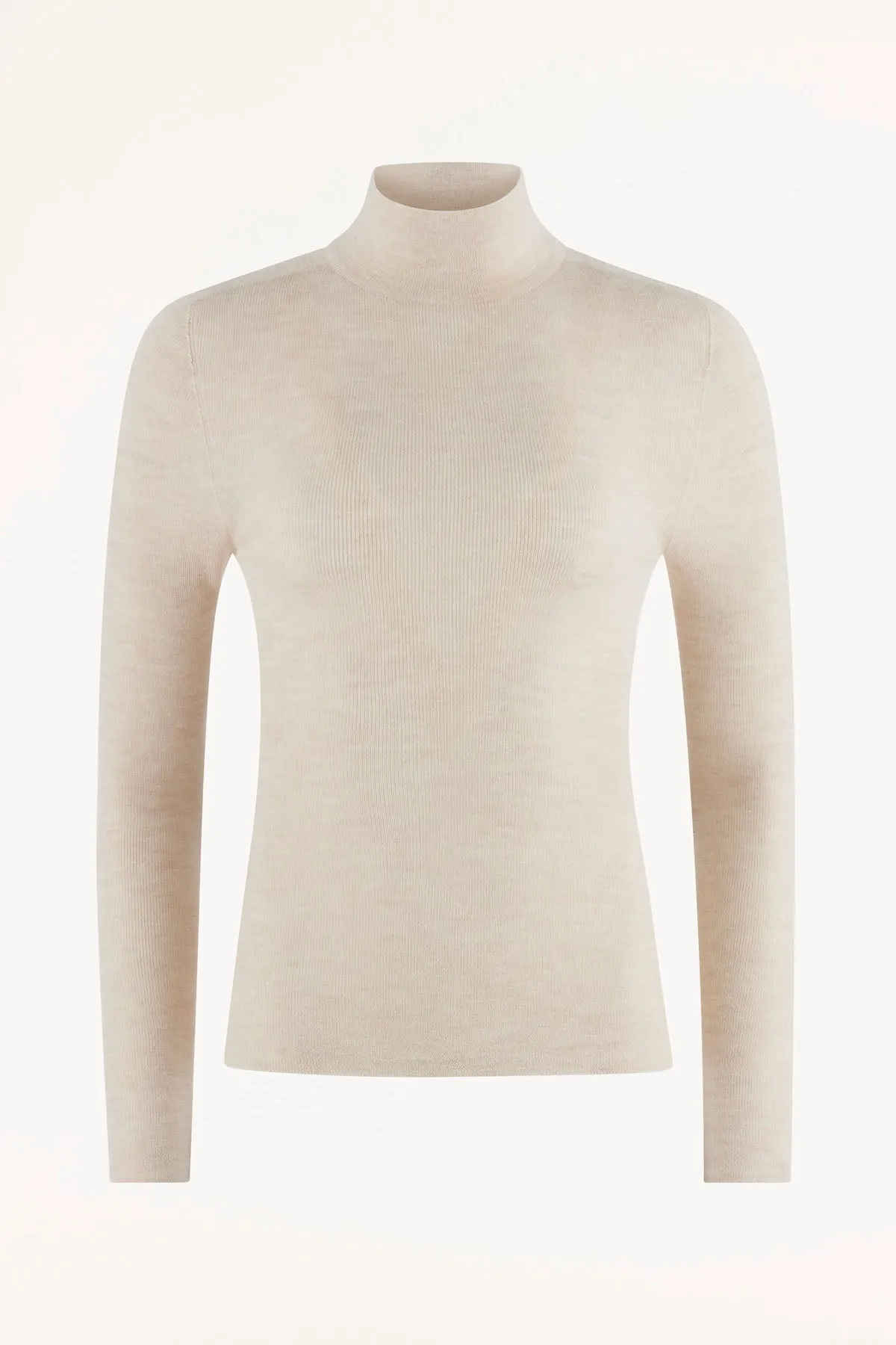 Seamless Merino Turtle Neck - Wheat