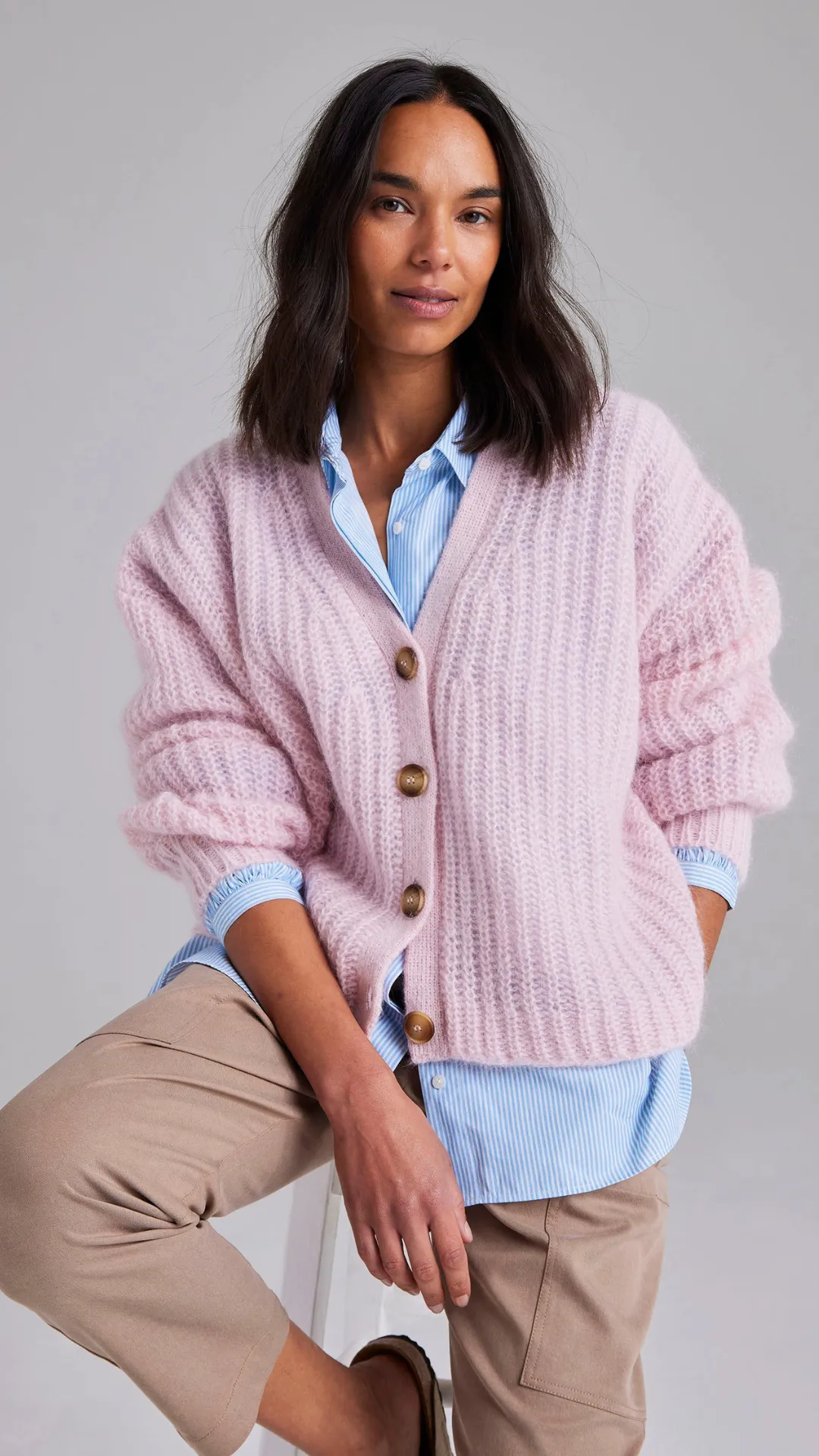 Sirena Italian Cardigan in Light Pink by Cape Cove