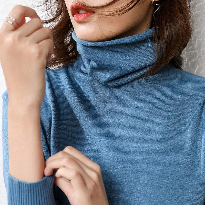 Slim Fit Basic Turtleneck Pullover Sweater