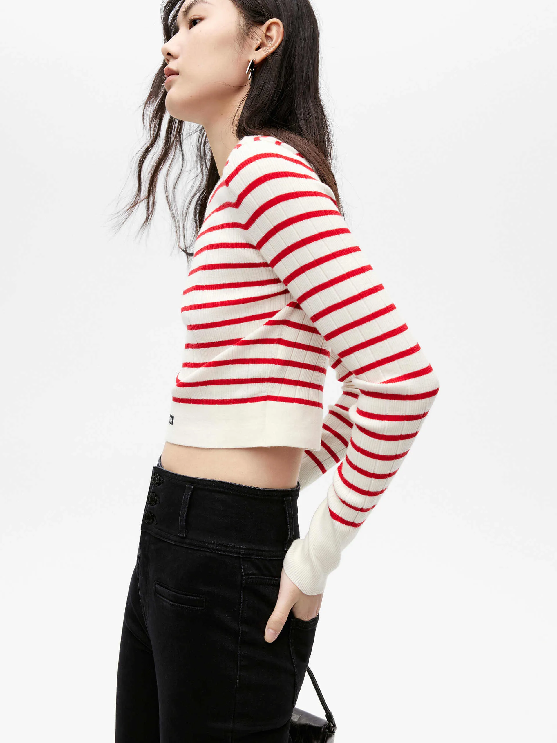 Striped Ribbed Knit Top