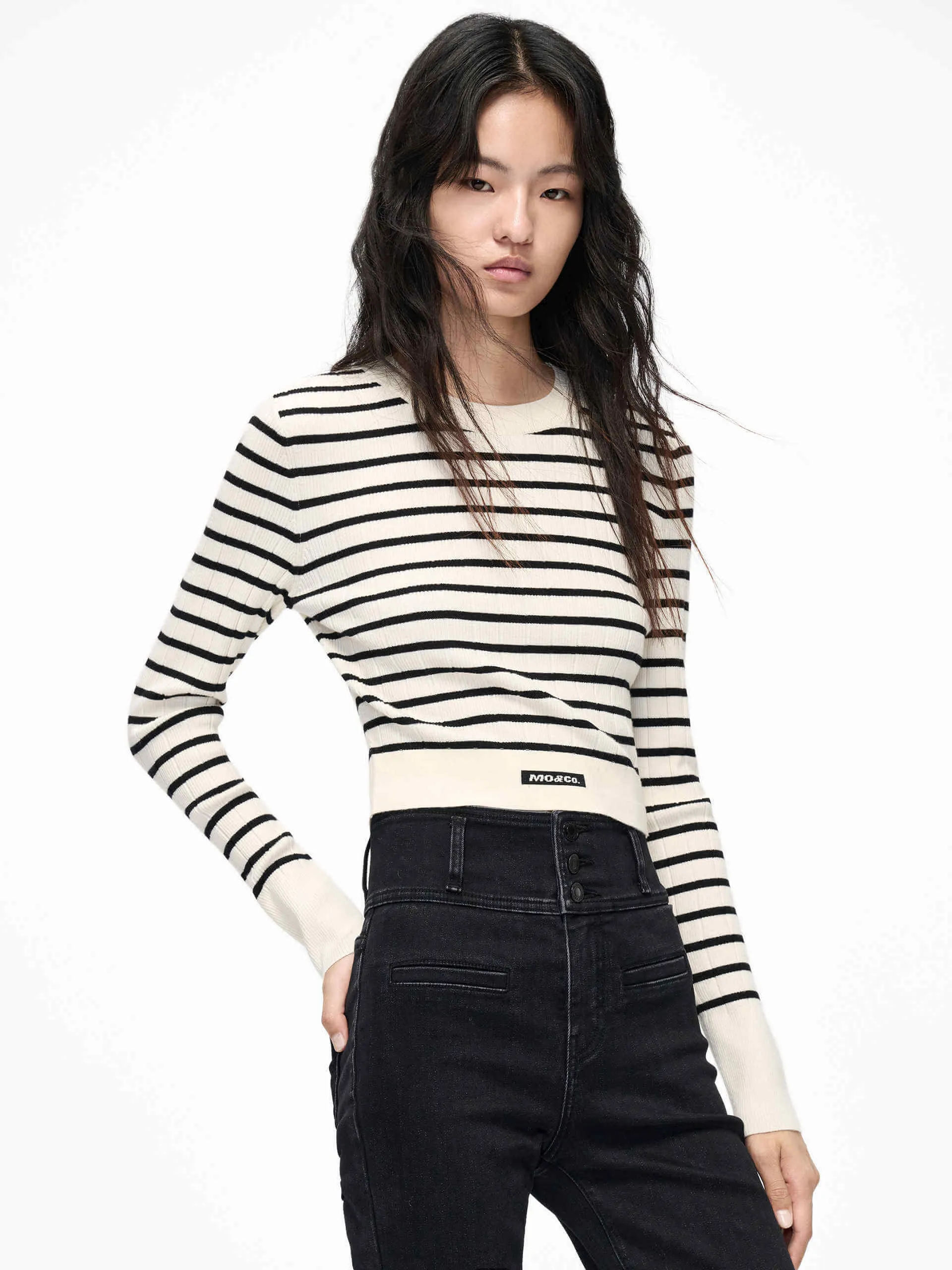 Striped Ribbed Knit Top