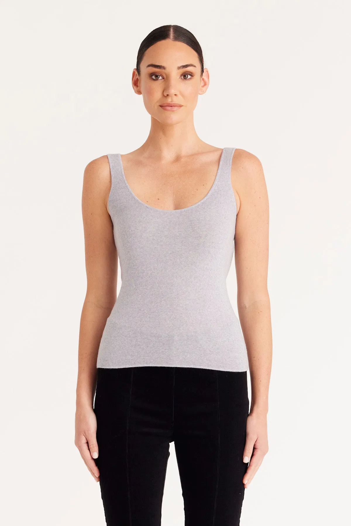 Superfine Merino Singlet - Grey Marle