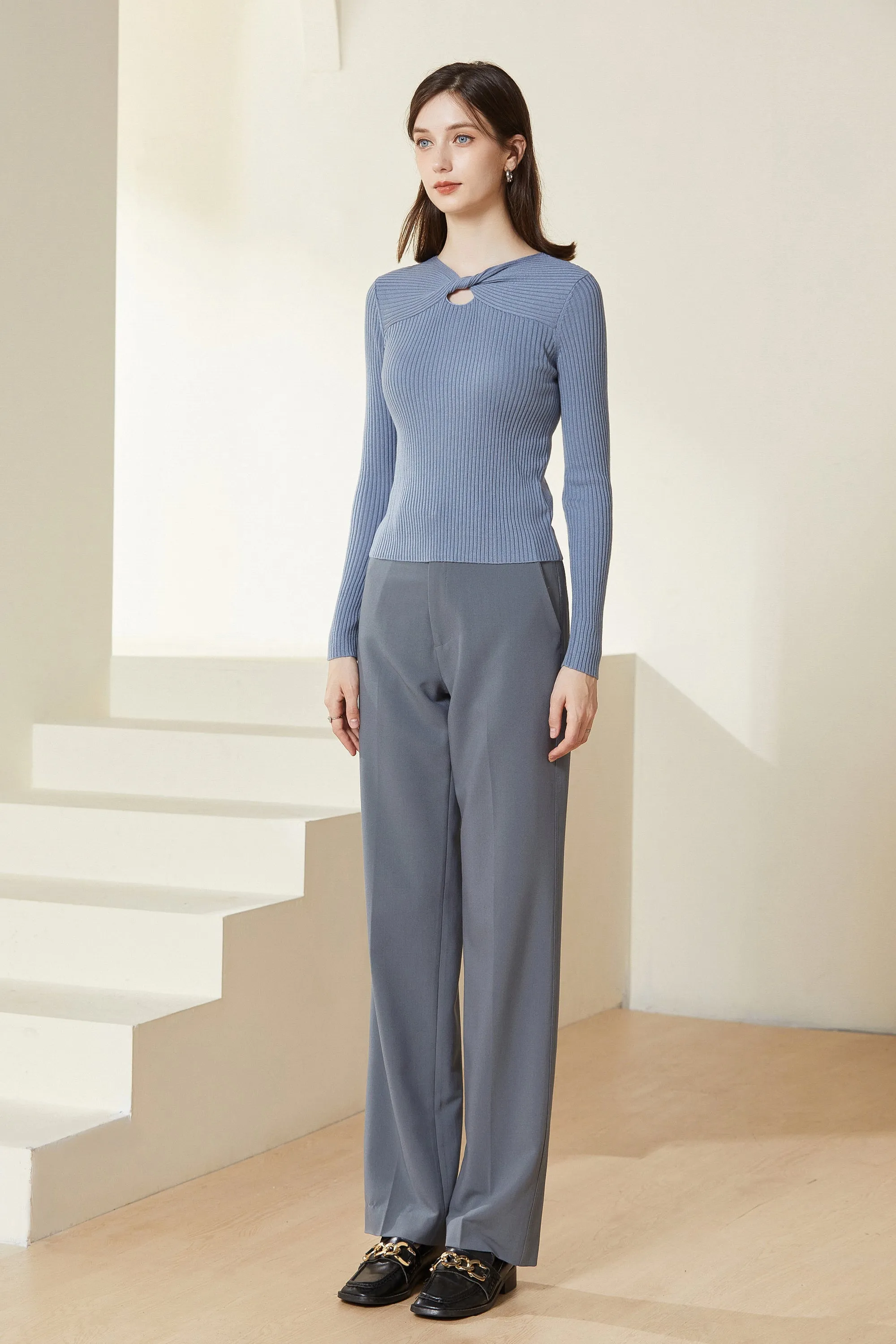 Sylphide | Dinah Blue Cut Out Wool Sweater