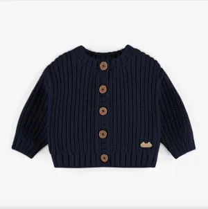 The Banks Knitted Cardigan - Navy - BABY