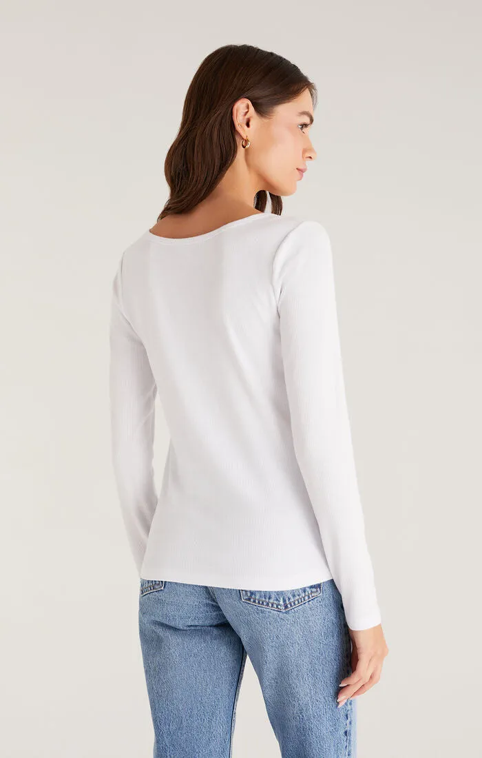 The Cait Rib Henley Top