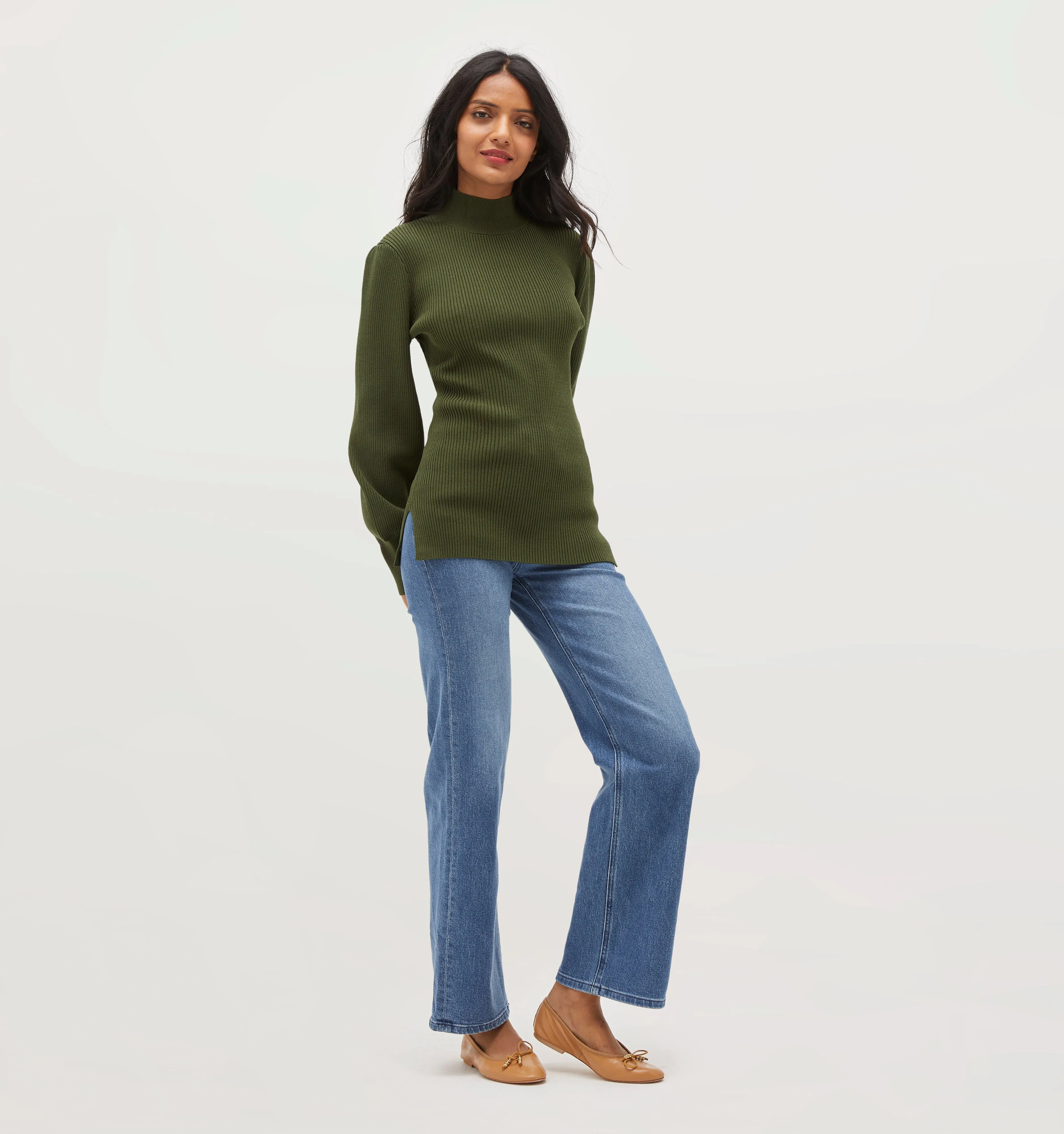 The Winter Sweater - Leaf Green Rib Knit