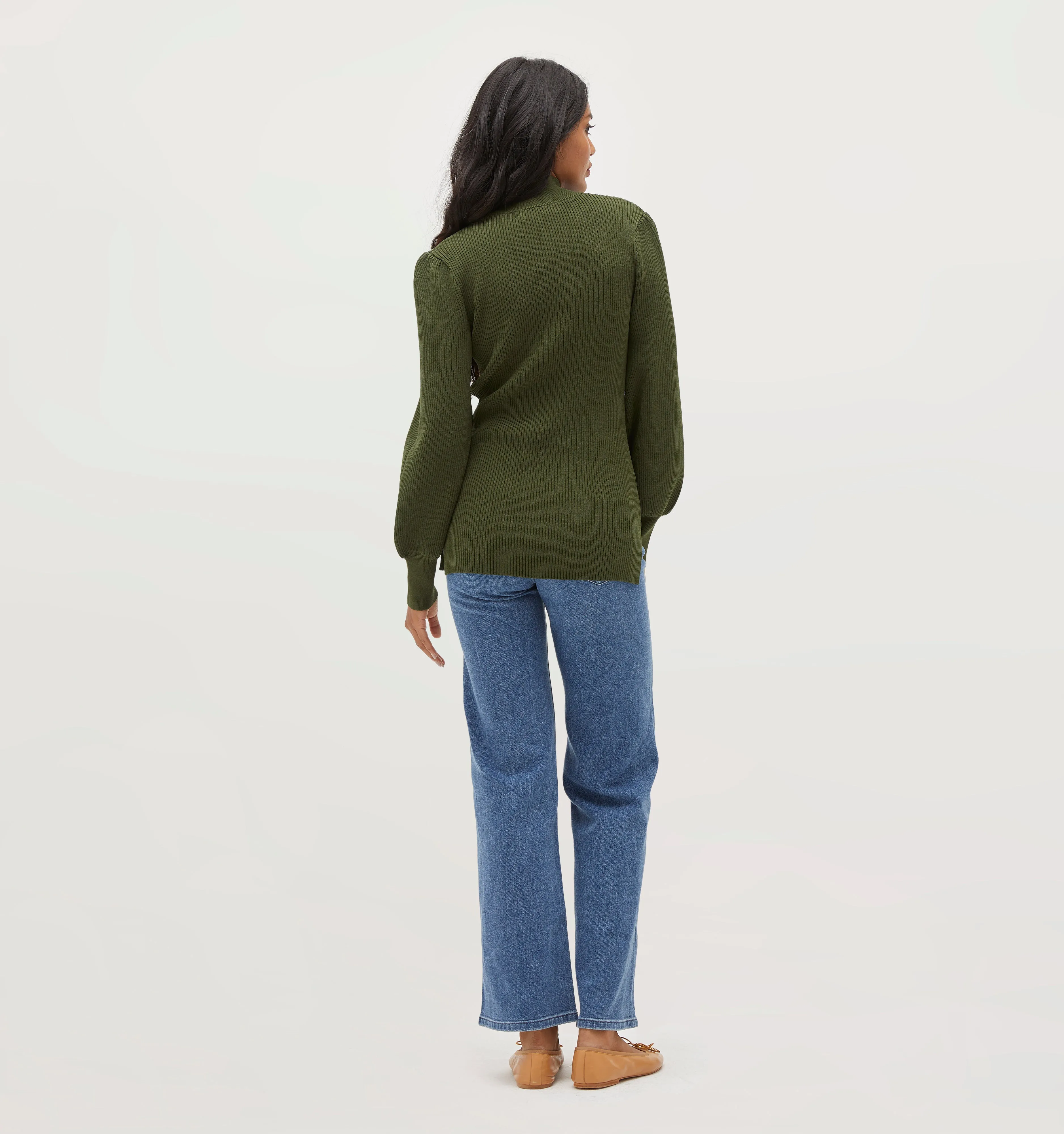 The Winter Sweater - Leaf Green Rib Knit