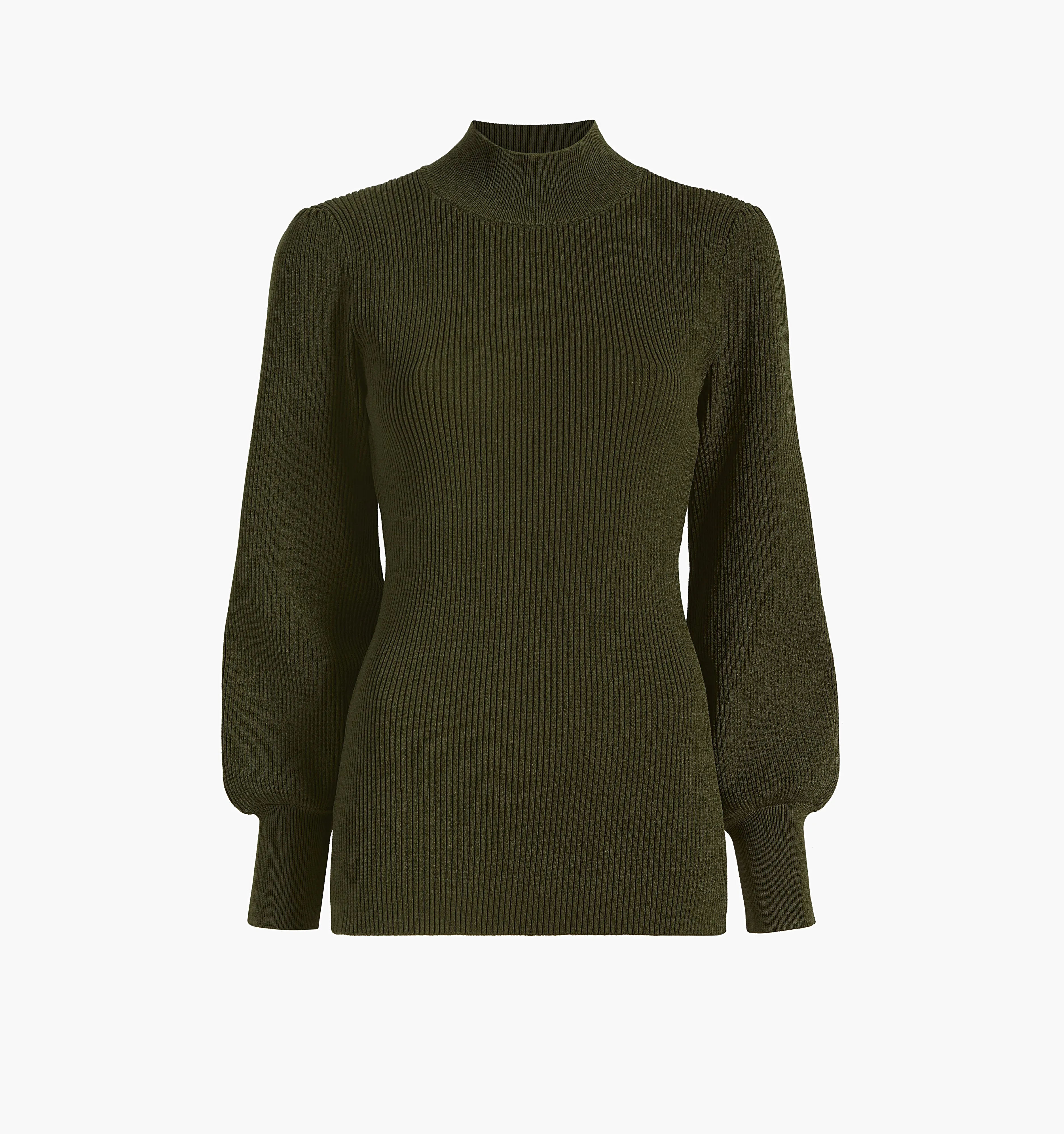 The Winter Sweater - Leaf Green Rib Knit