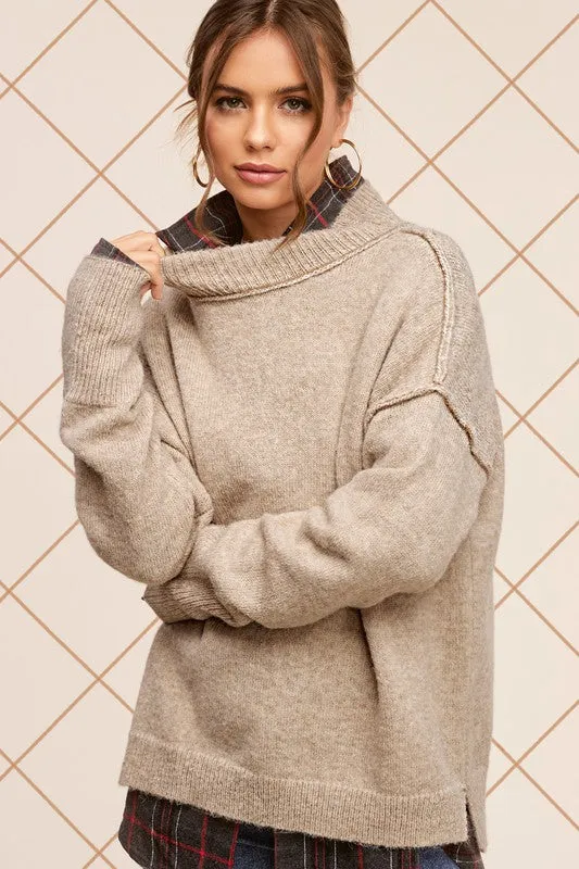 Turtle Neck Oversized Long-sleeved Ella Sweater