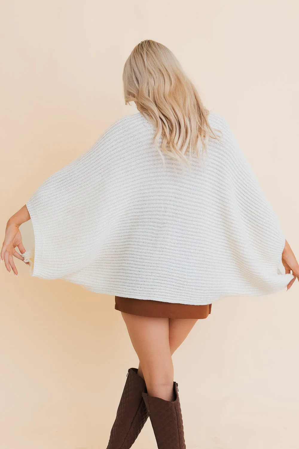 Urban Chic Ribbed Knit Sleeve Poncho