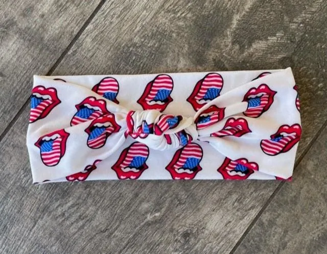 USA Lips | Adjustable Knotted Headband