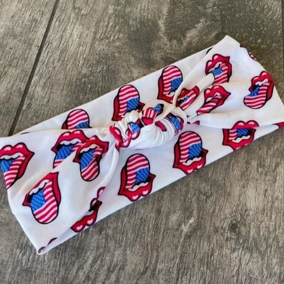 USA Lips | Adjustable Knotted Headband