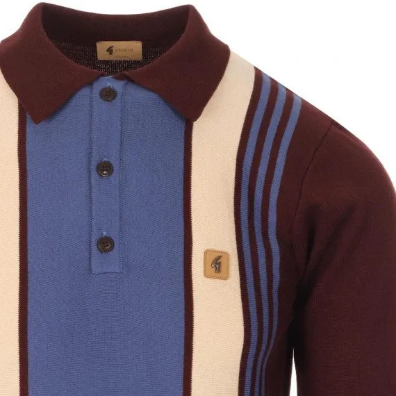 V45GM00 Searle Panel Stripe Knit Polo by Gabicci Vintage